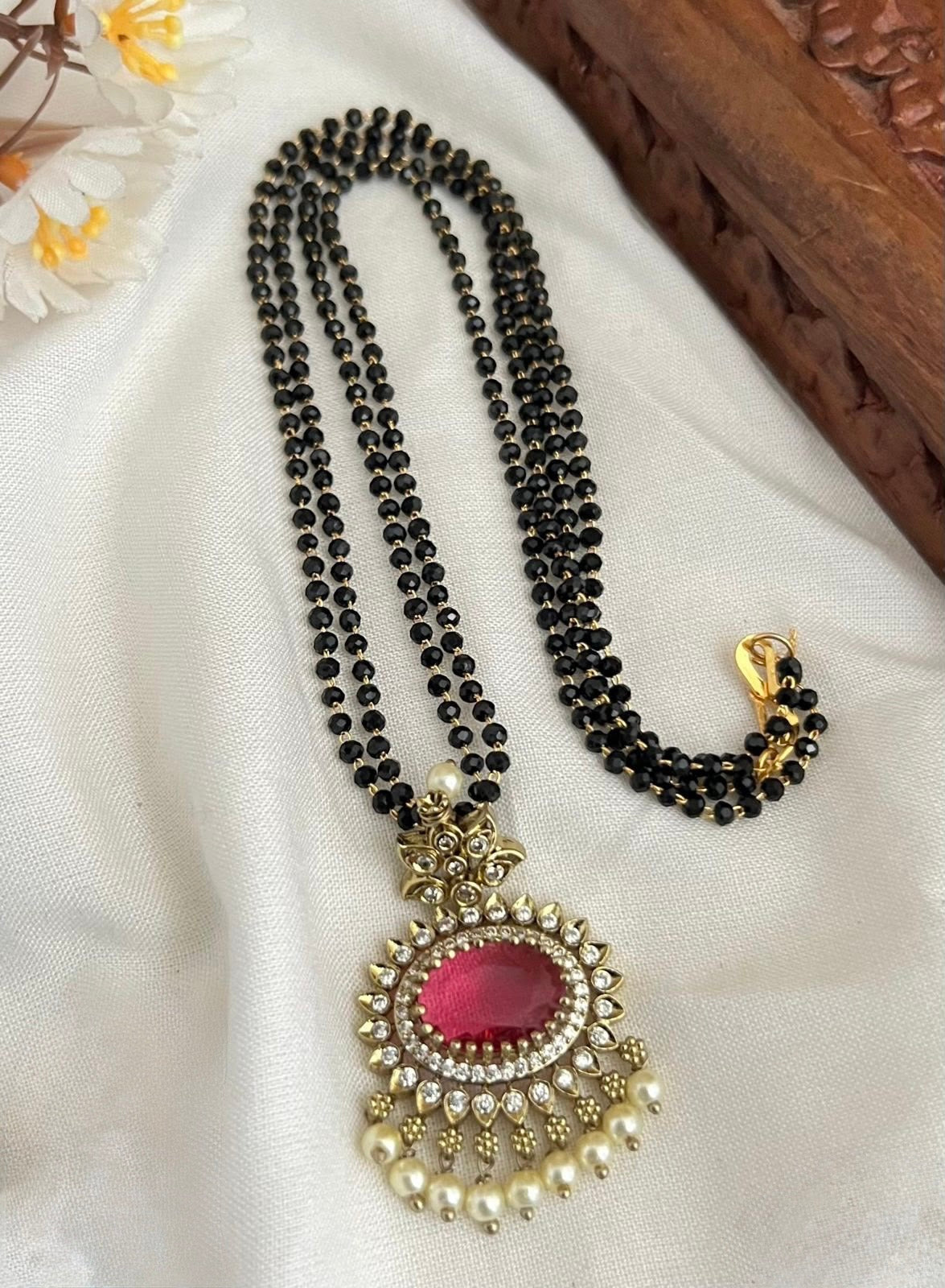 Premium ad pendant with 2layer mangalsutra product code T141