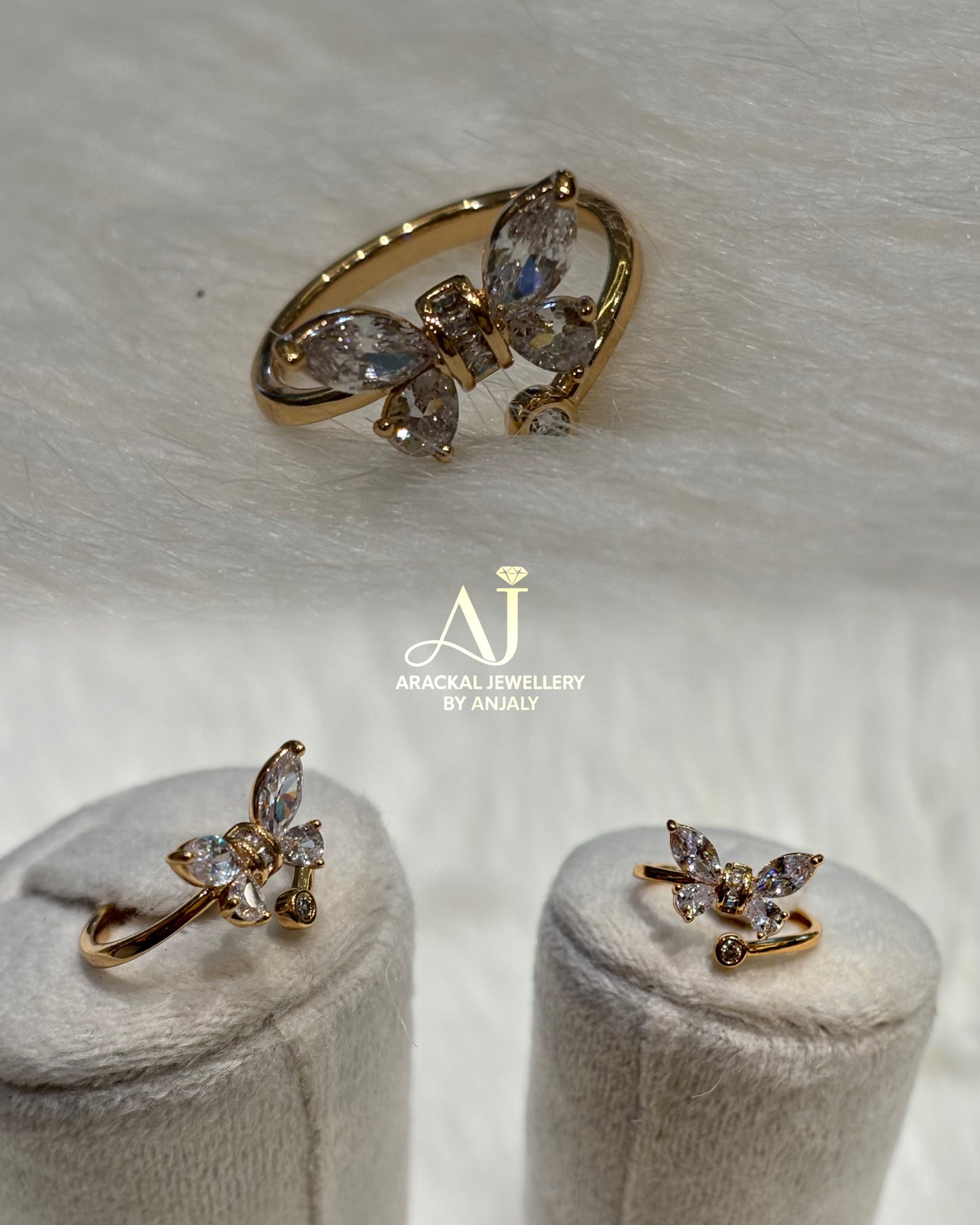 Premium 18k gold plated cz ring product code R05