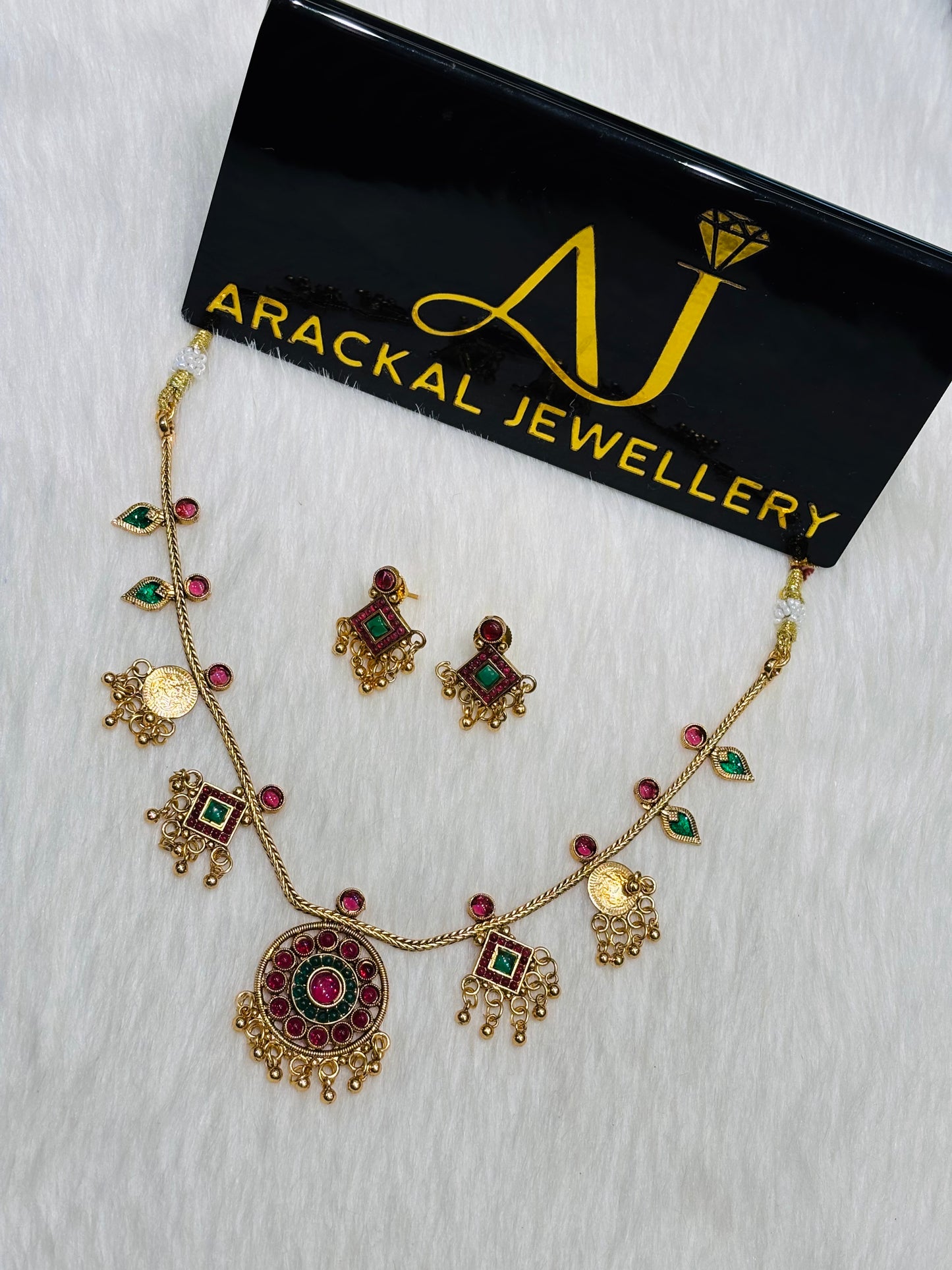 Trending traditional fusion antique gold designer necklace product code N368