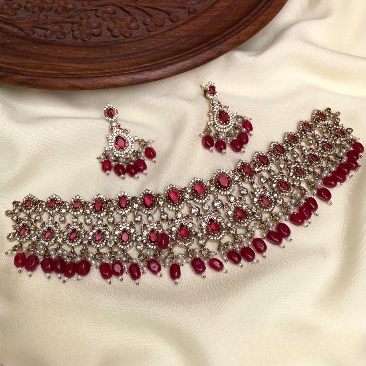 Premium quality bridal ad beads hanging necklace product code 830