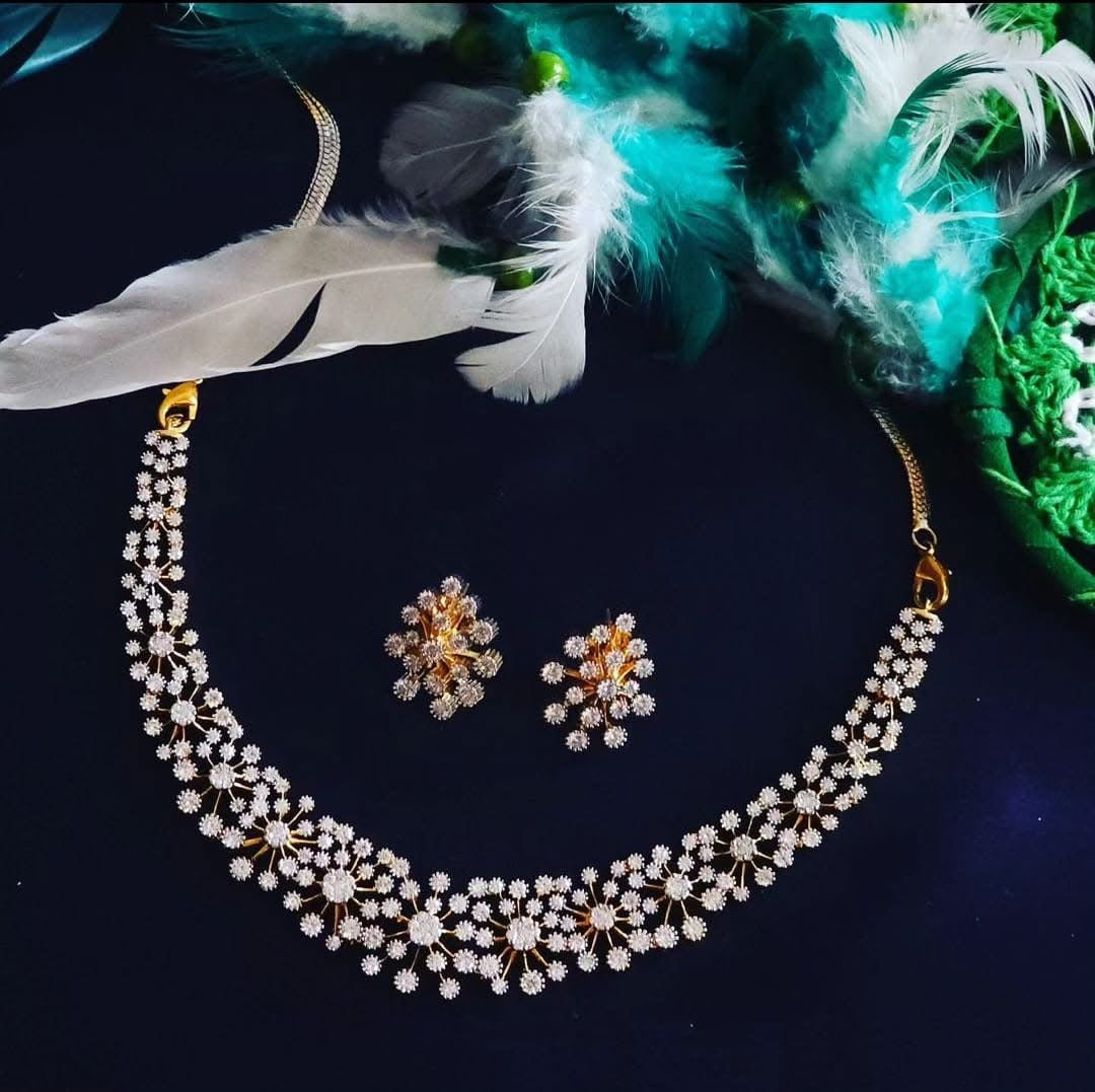 Premium daimond finish bridal necklace product code 1265