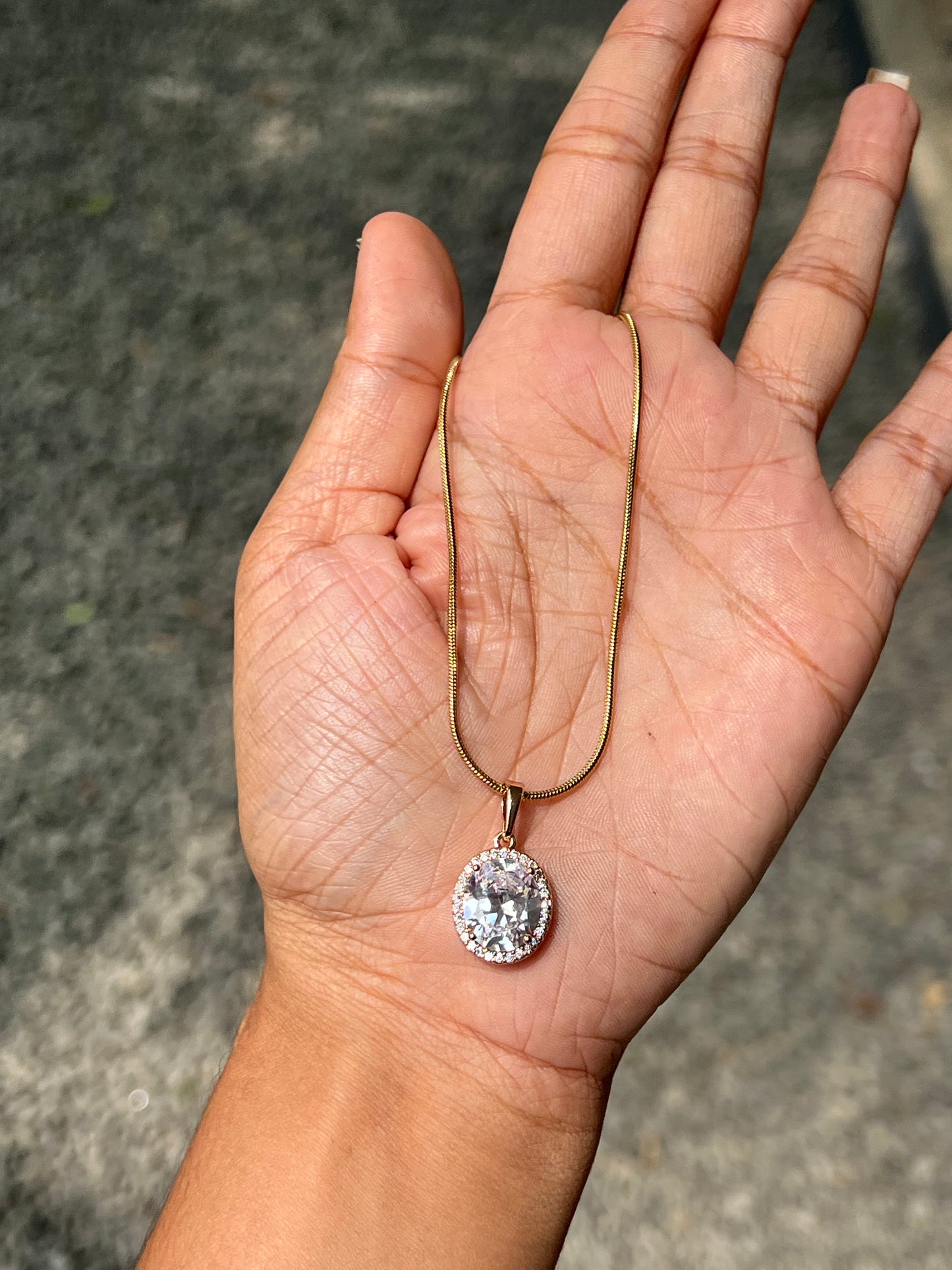 Premium Antitarnish chain with Rosegold pendant product code N300