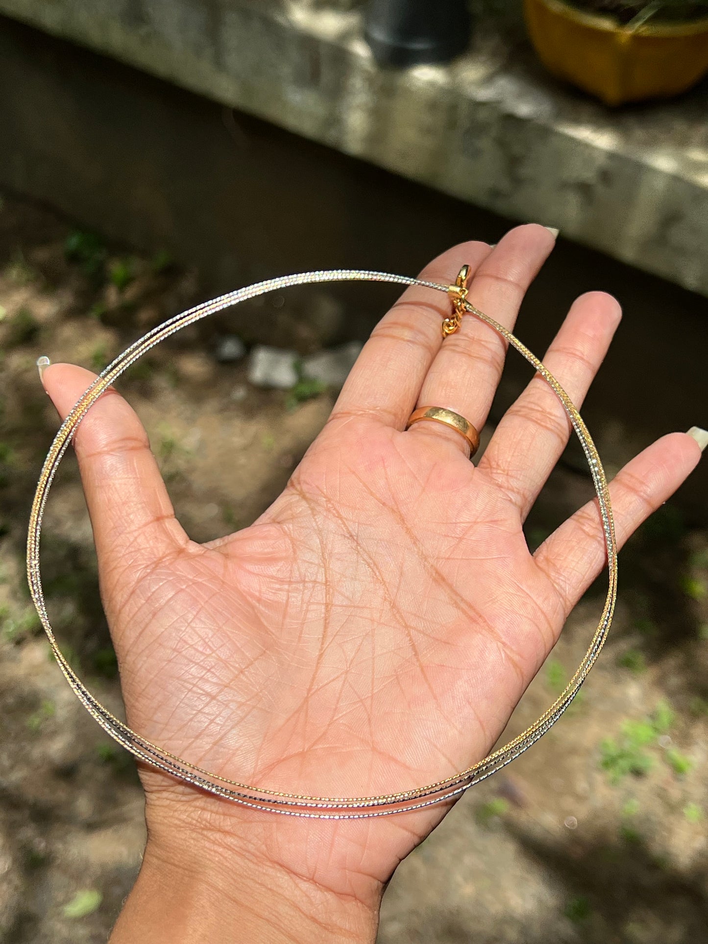 Dual tone gold plated multilayer chain product code 39