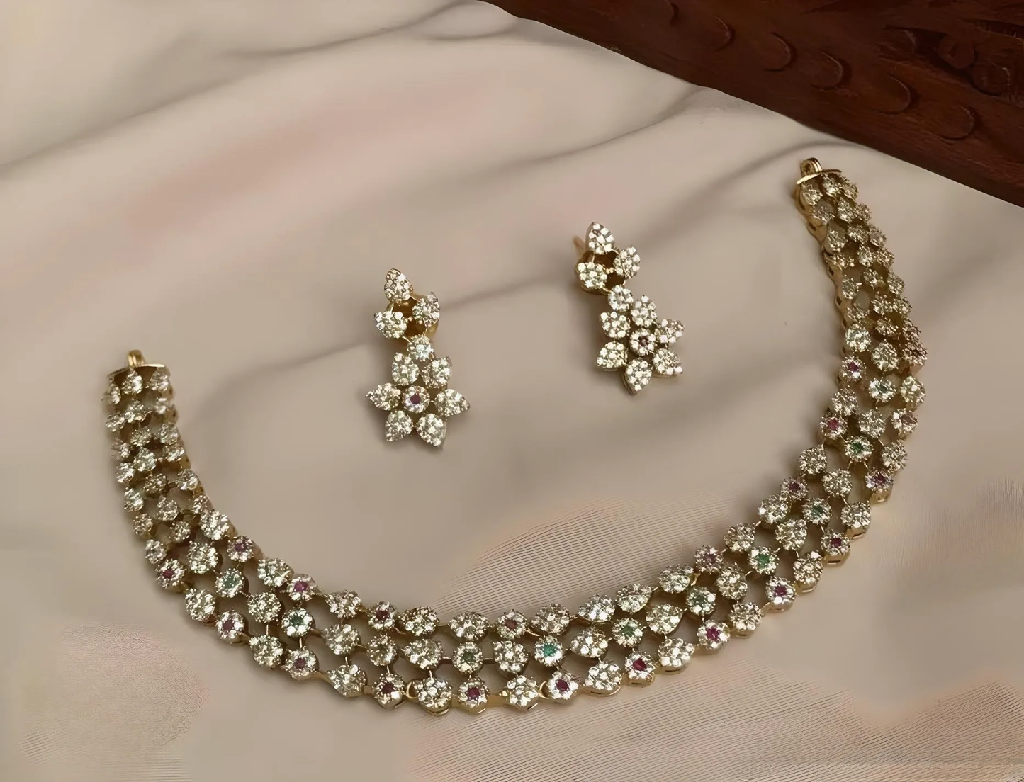 Premium Traditional AD Stone Necklace Set
