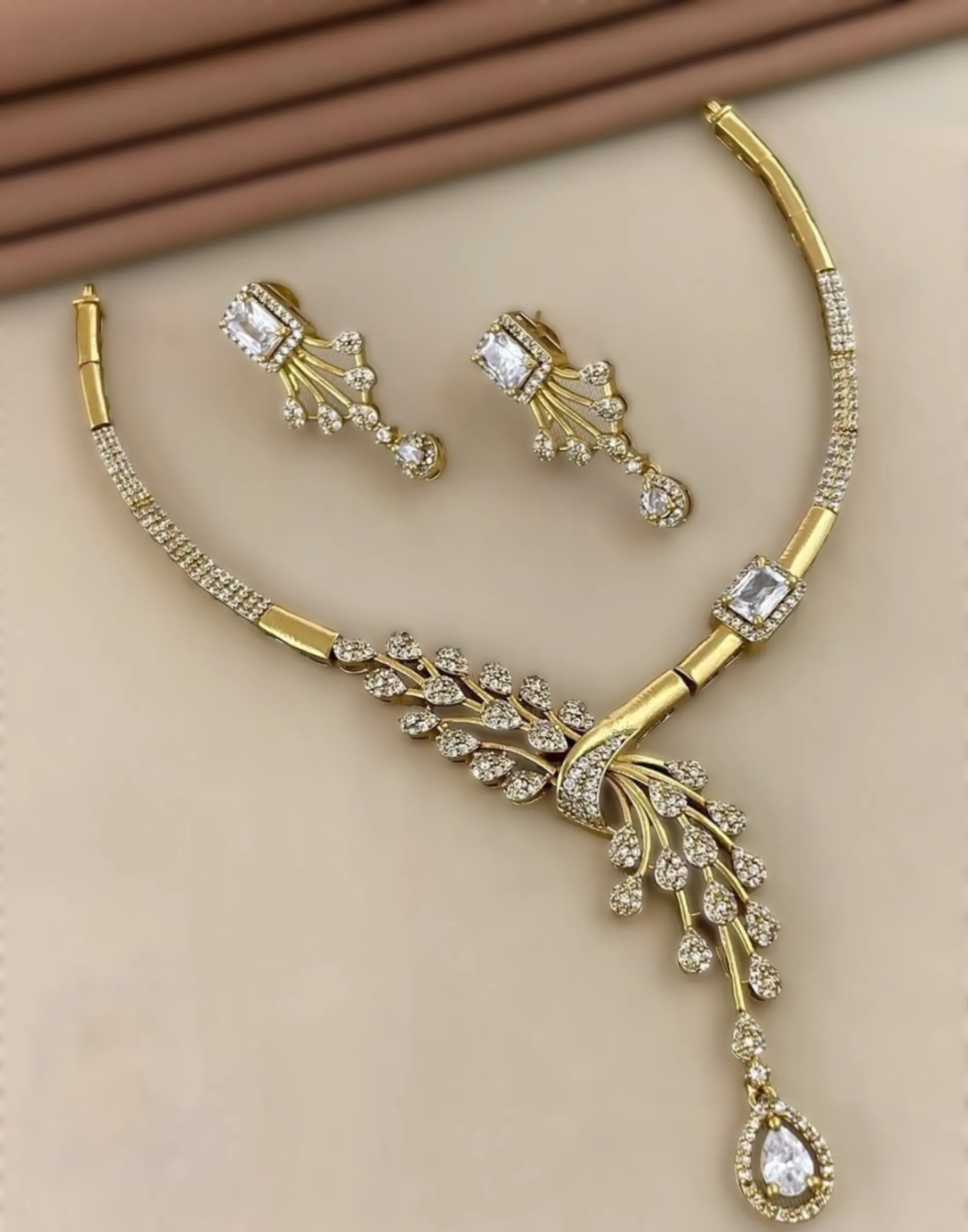 Elegant AD Stone Necklace Set product code 733