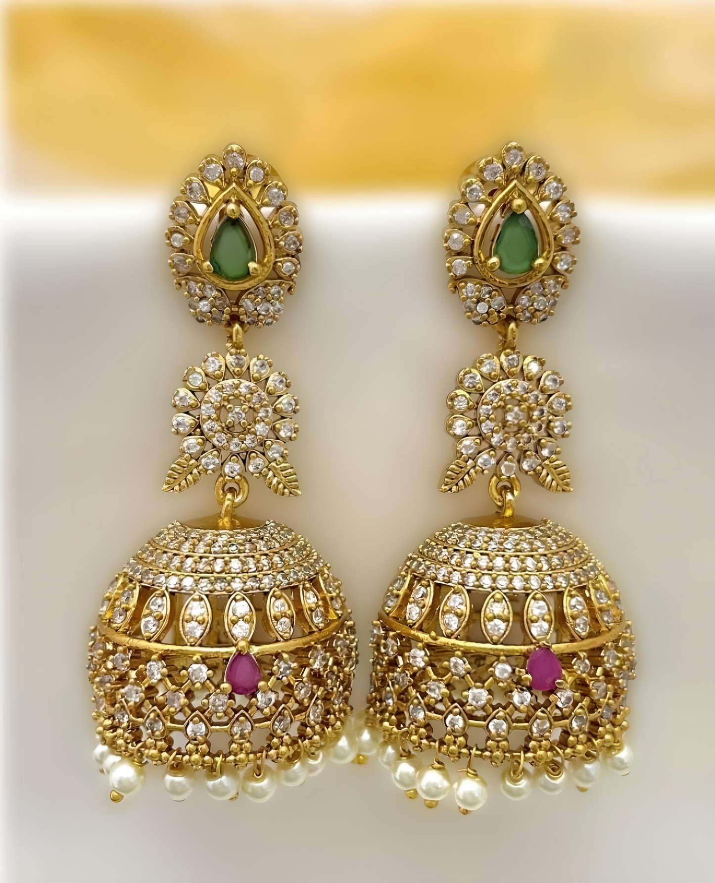 Trending Traditional AD Stone Jhumka Earring product code E21
