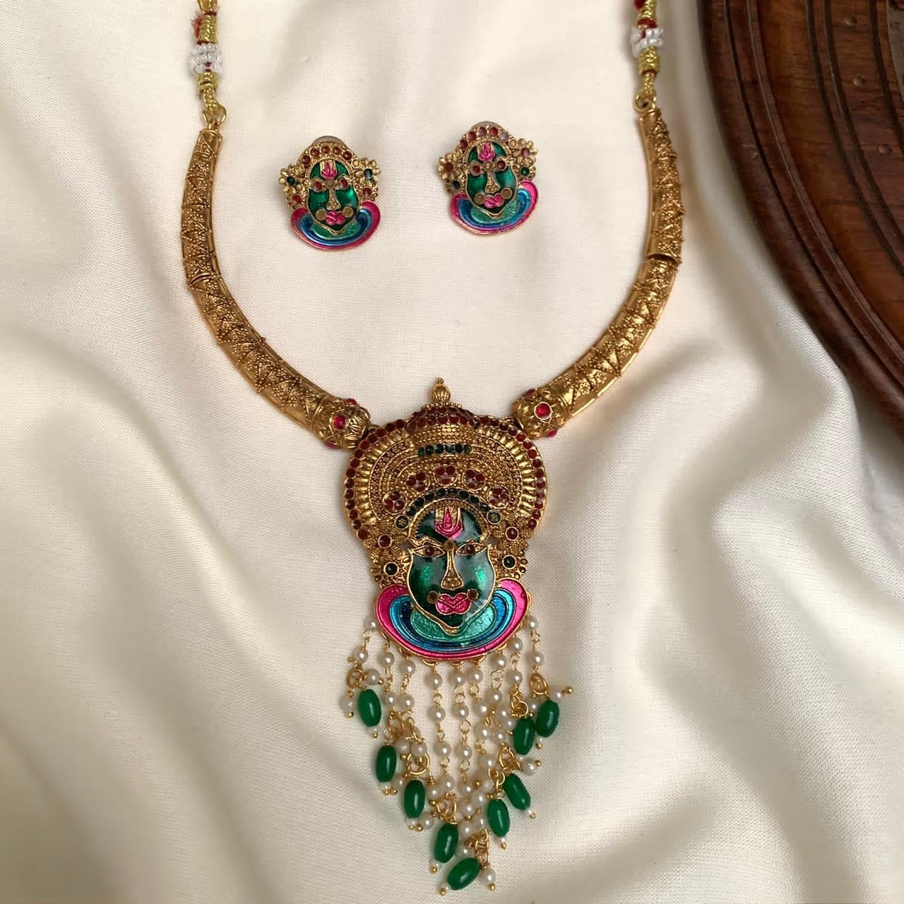 Premium quality Kathakali designer hasli necklace set product code T31