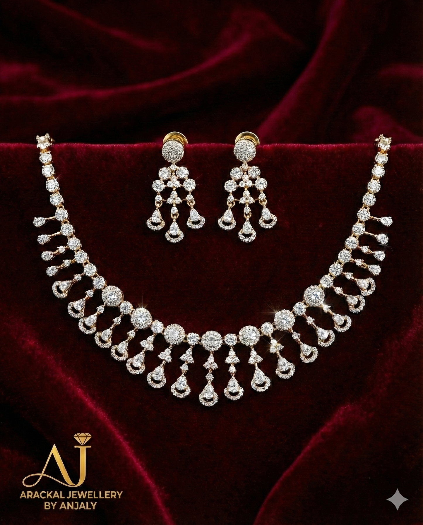 Premium daimond finish bridal necklace product code 60