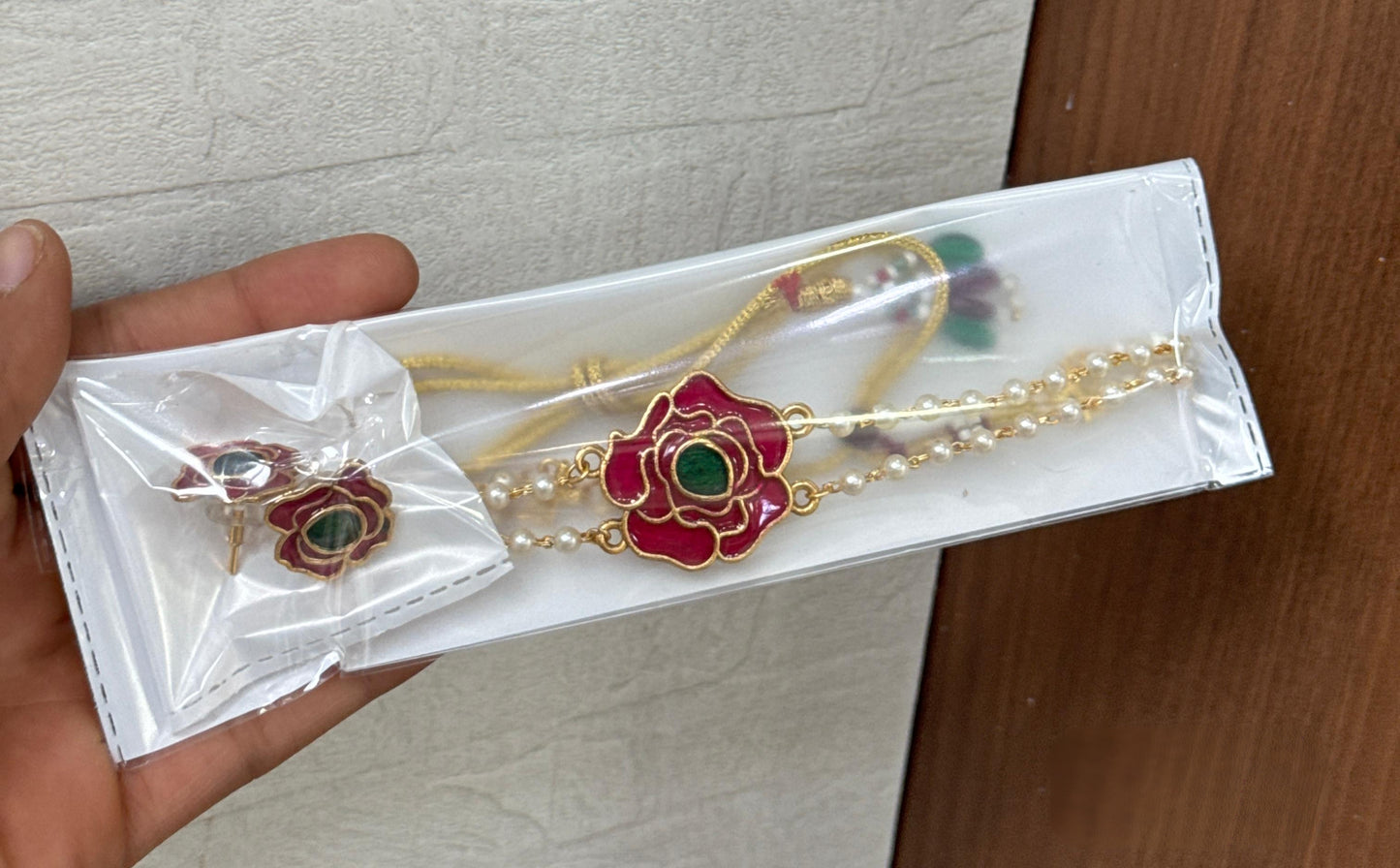 2layer budget friendly flower choker set product code N109