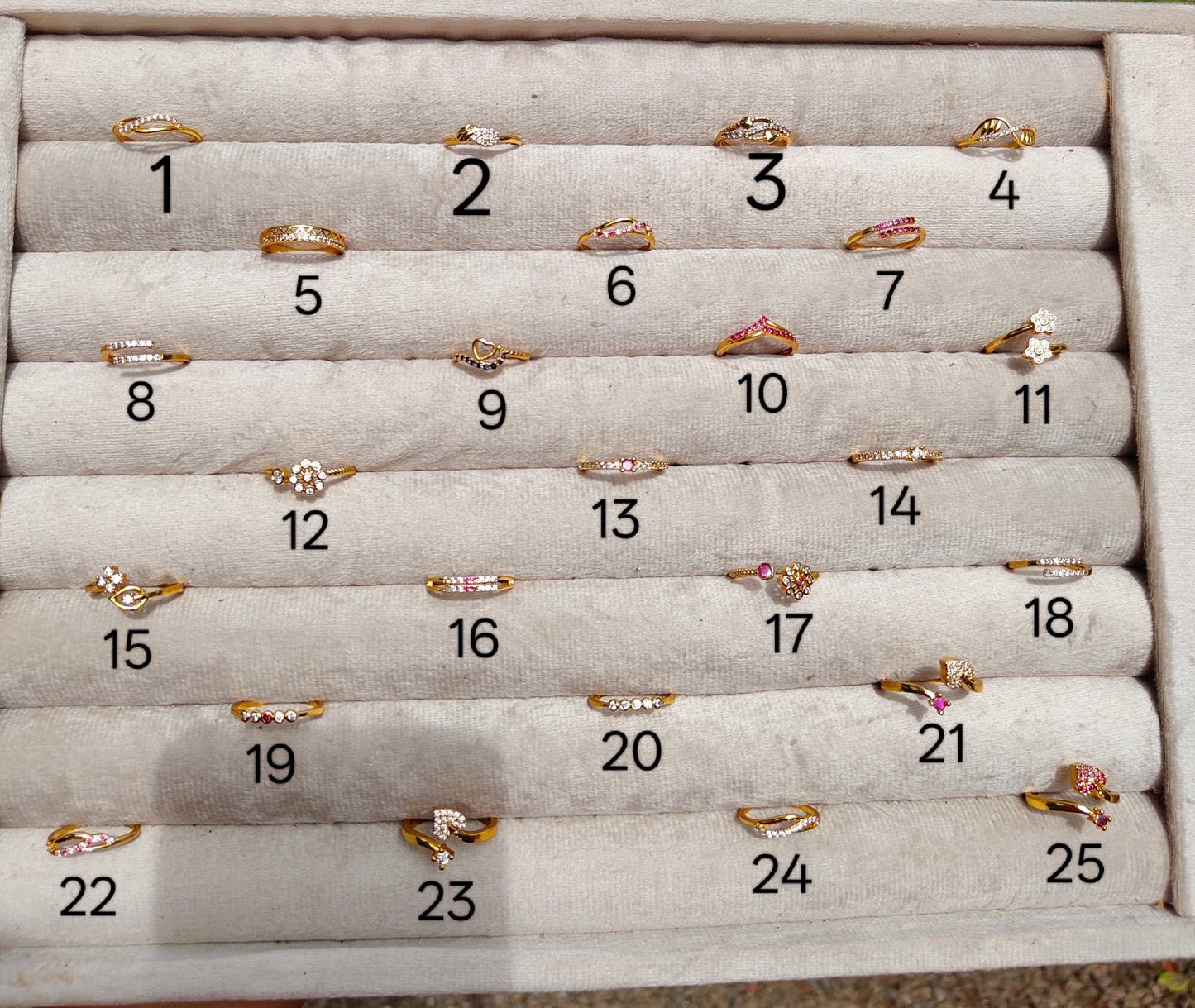 Gold plated daily wear stone rings product code R06