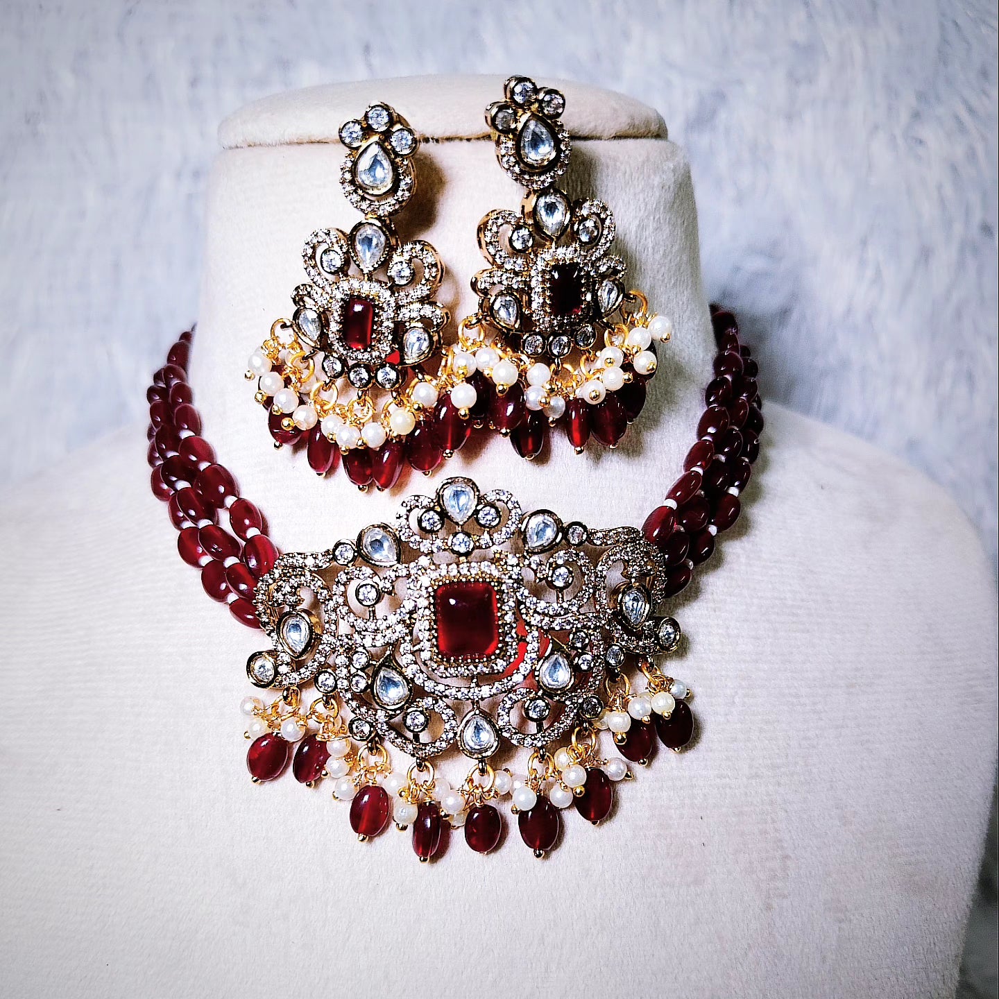 Premium quality 3 layer ad beads choker set product code N04