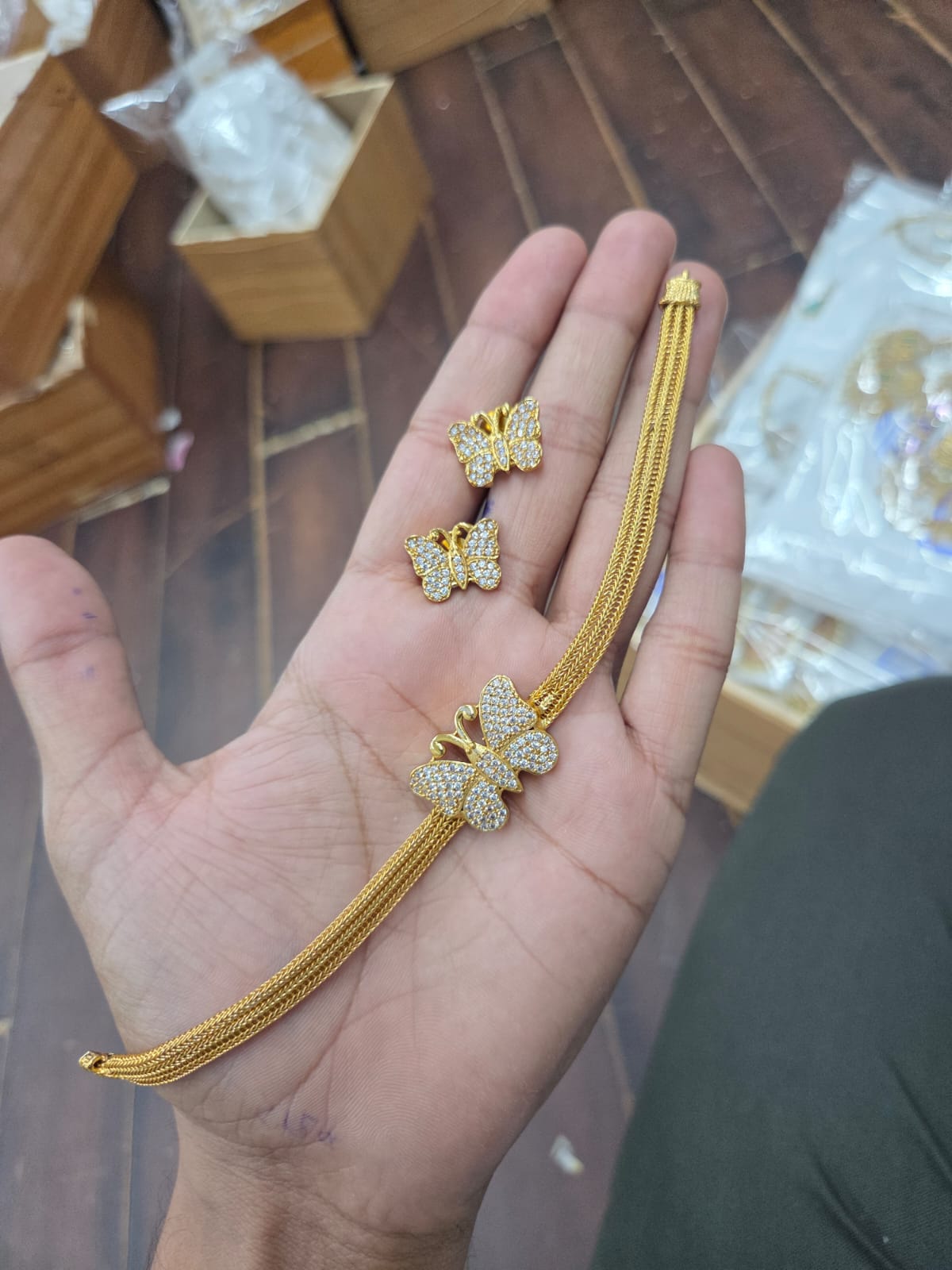 Premium trending butterfly pendant choker set product code N66