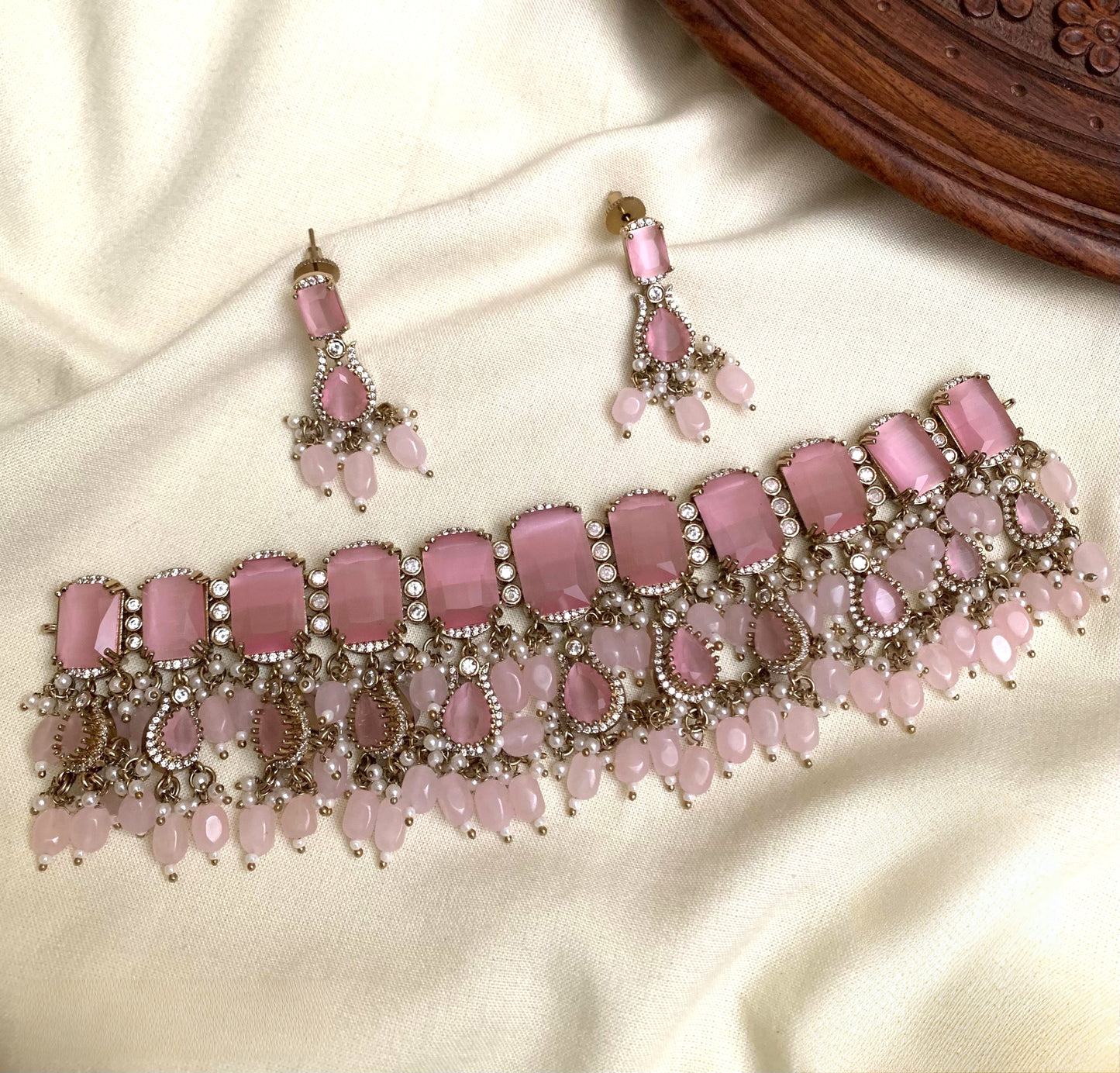 Premium designer ad stone bridal necklace product code N108