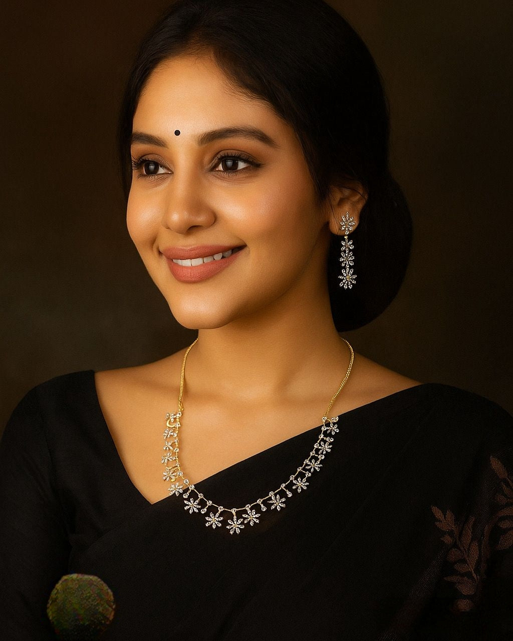 Premium diamond finish bridal necklace product code N99