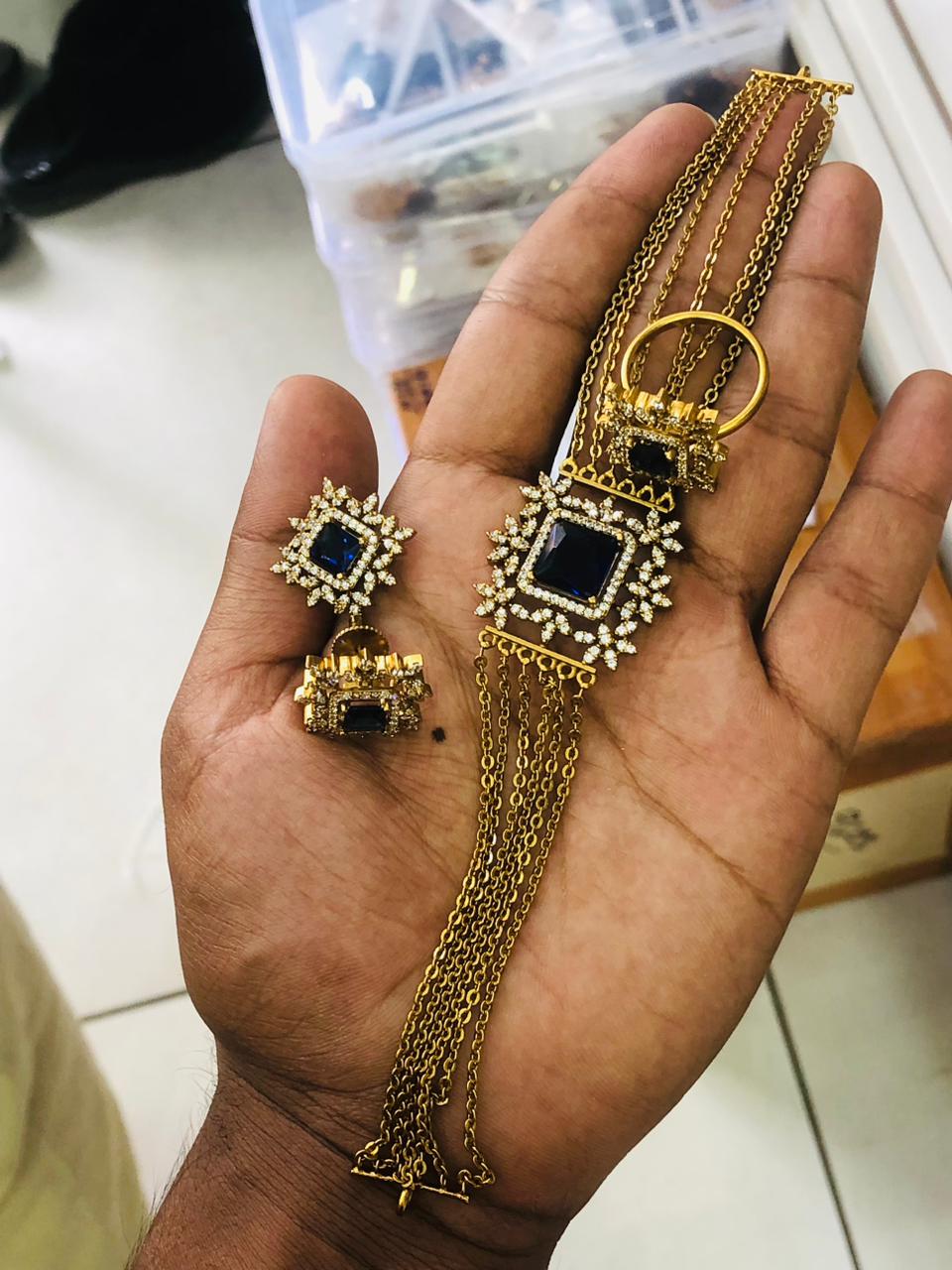 Premium designer choker set with ring product code 89