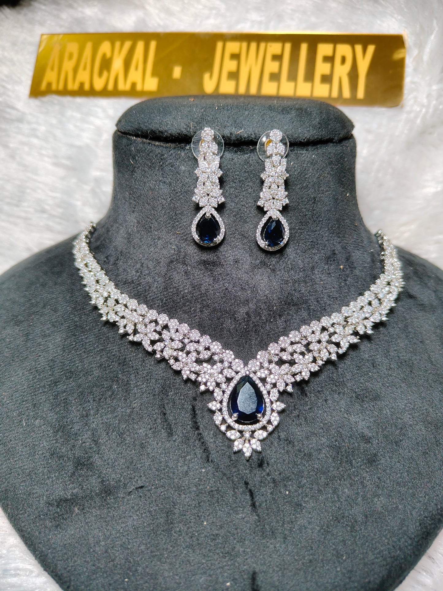 Premium silver finish ad bridal necklace product code 005