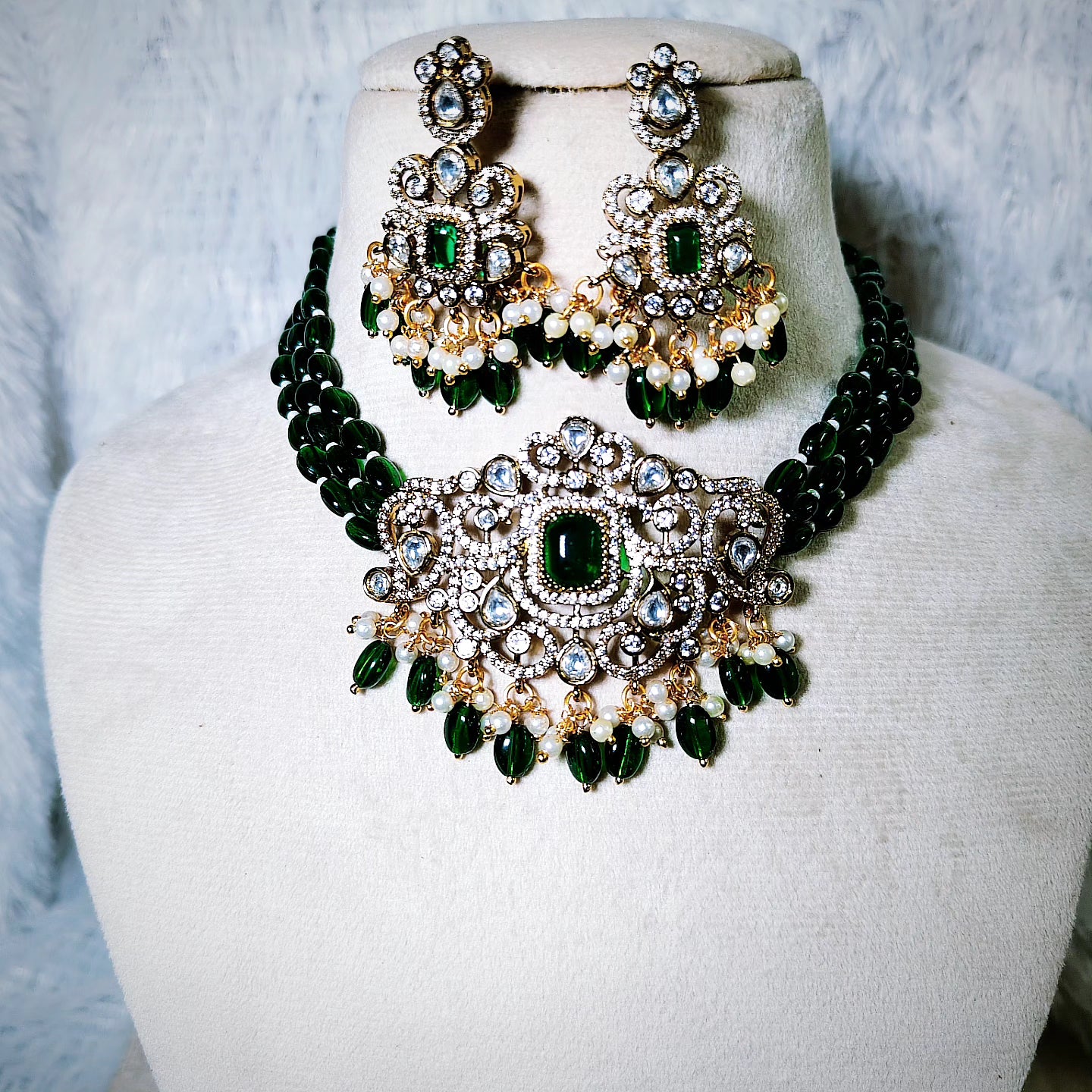 Premium quality 3 layer ad beads choker set product code N04