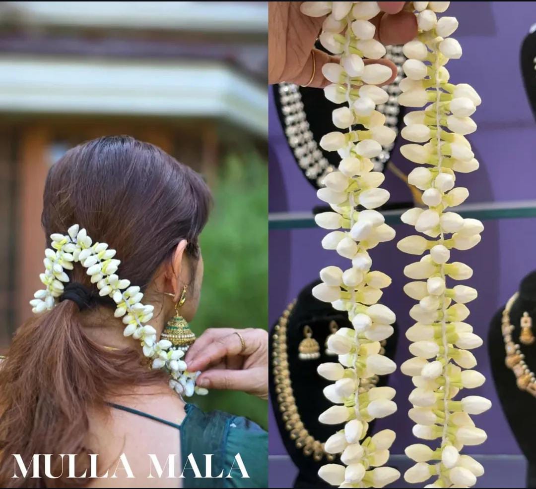 Premium scented mullapoo mala /jasmine flowers 20cm,40cm,60cm with box product code M1