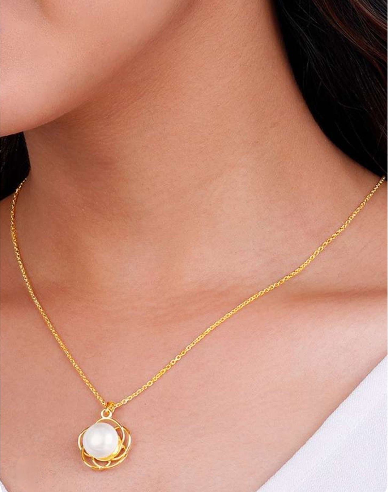 Premium contemporary pearl pendant chain product code N28