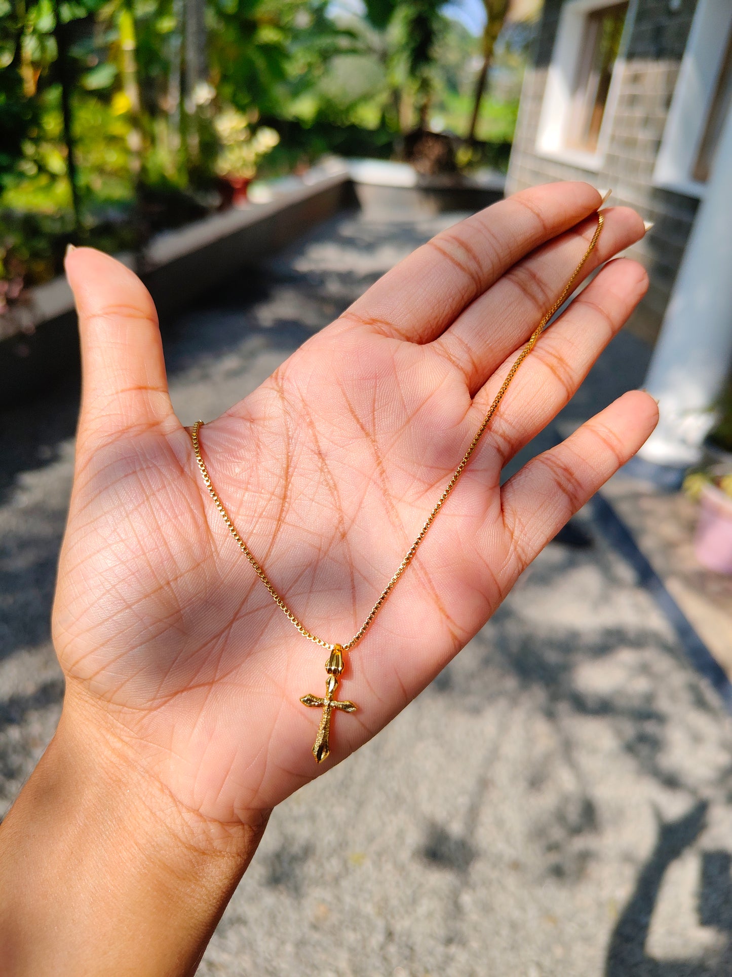 Premium Gold plated daily wear jesus cross pendant with chain product code J1