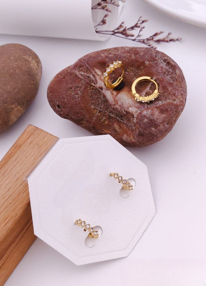 Tendy fashion stainless steel hoop earings product code E06