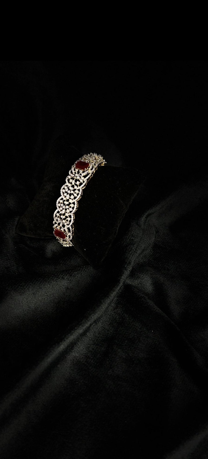 Premium diamond finish statement openable bangle single product code B184
