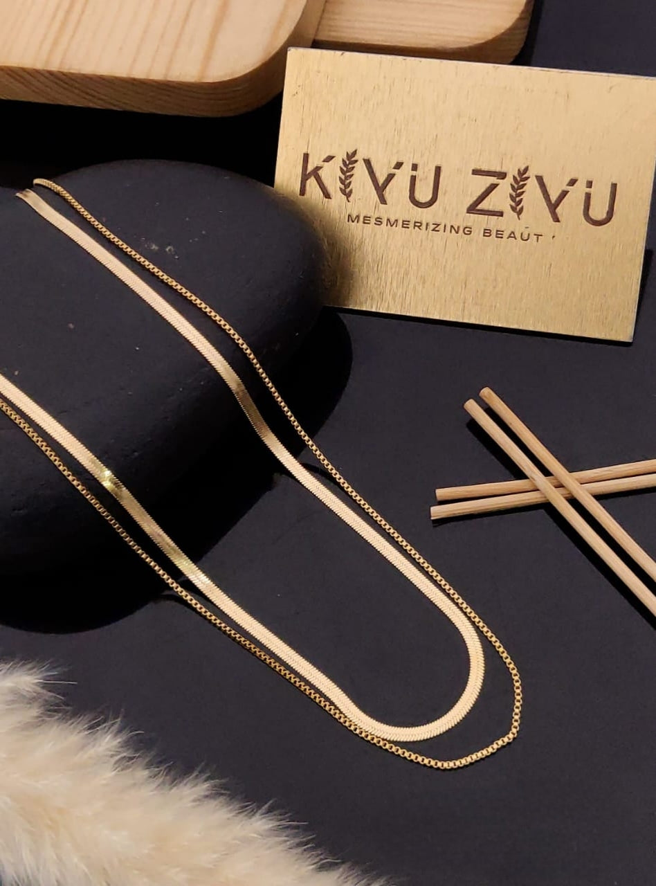 Premium stainless steel anti tarnish daily wear snake chain 2layer chain product code N403