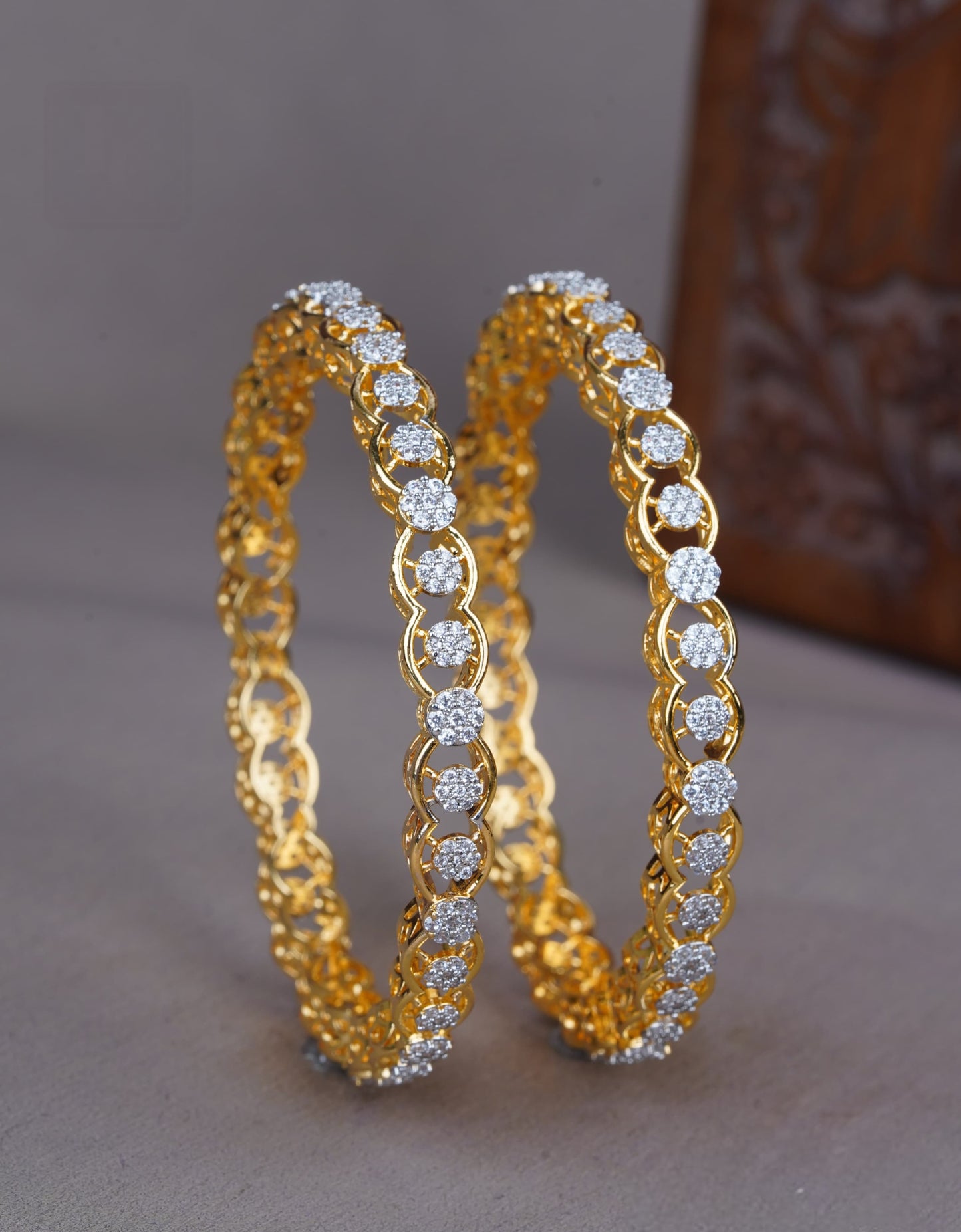 Premium diamond finish bangles set of 2 product code B183