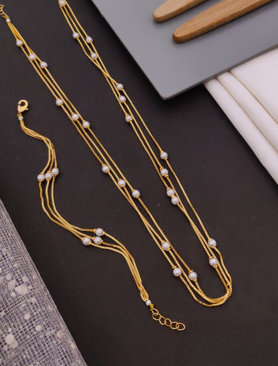 Premium 3layer pearl chain +3layer pearl bracelet product code P67