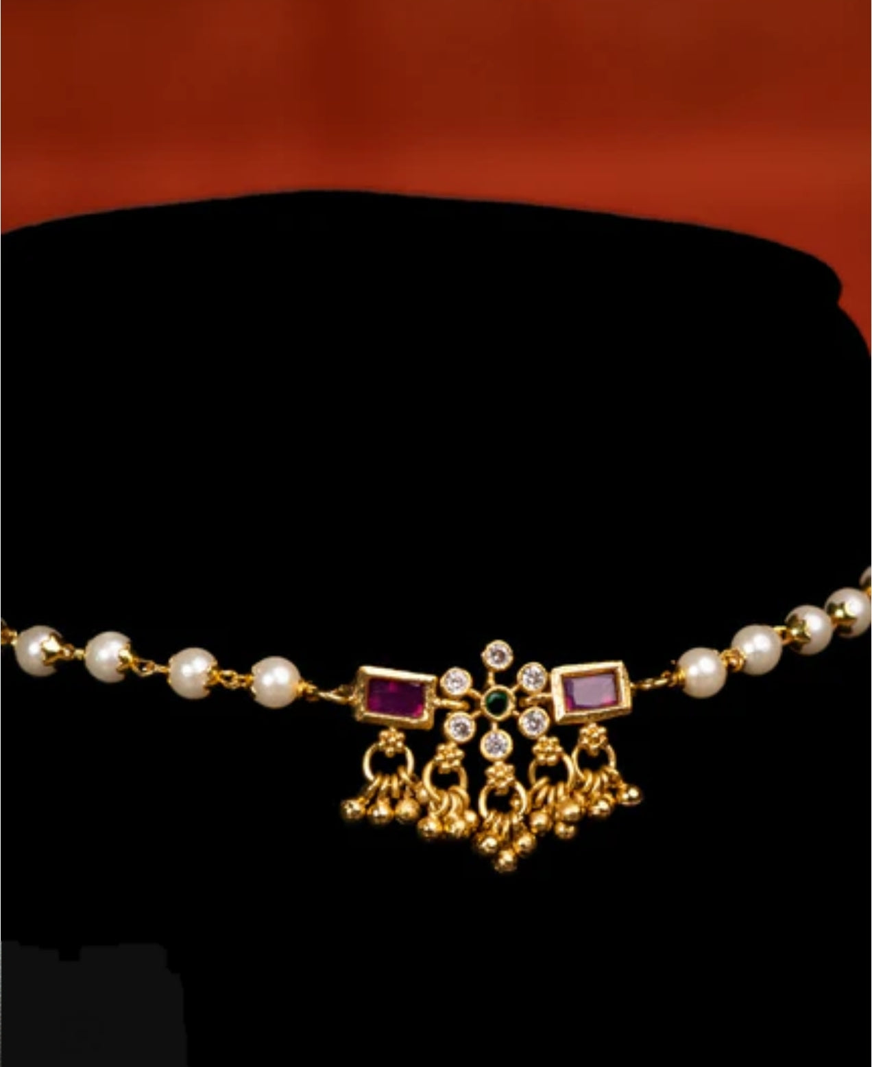 Premium cute one layer pearl choker set product code N121