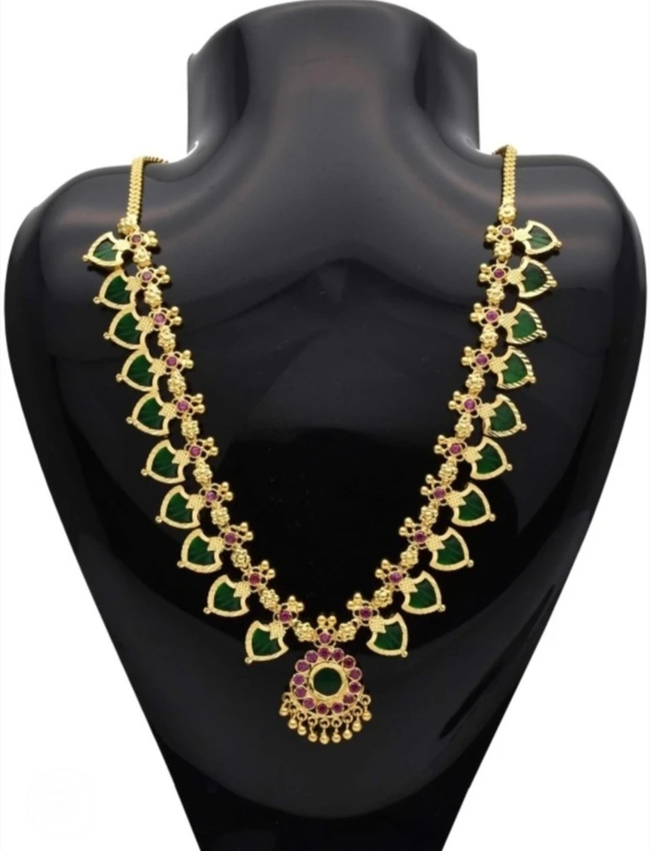 Premium one gram gold plated palakka haram product code N42