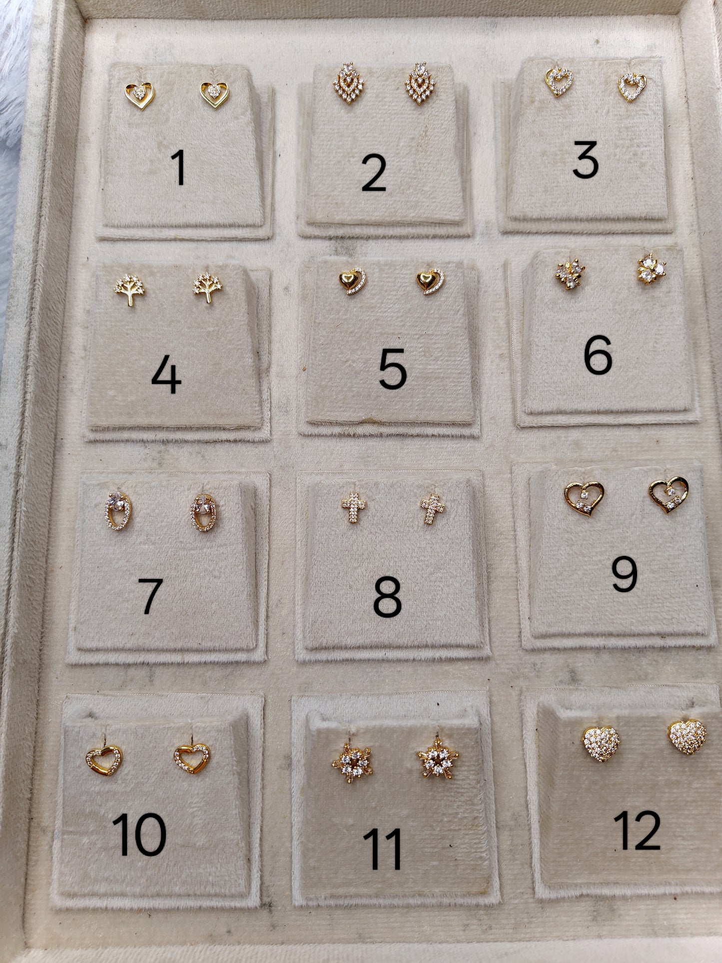 Gold replica cute ad stone earings product code E08