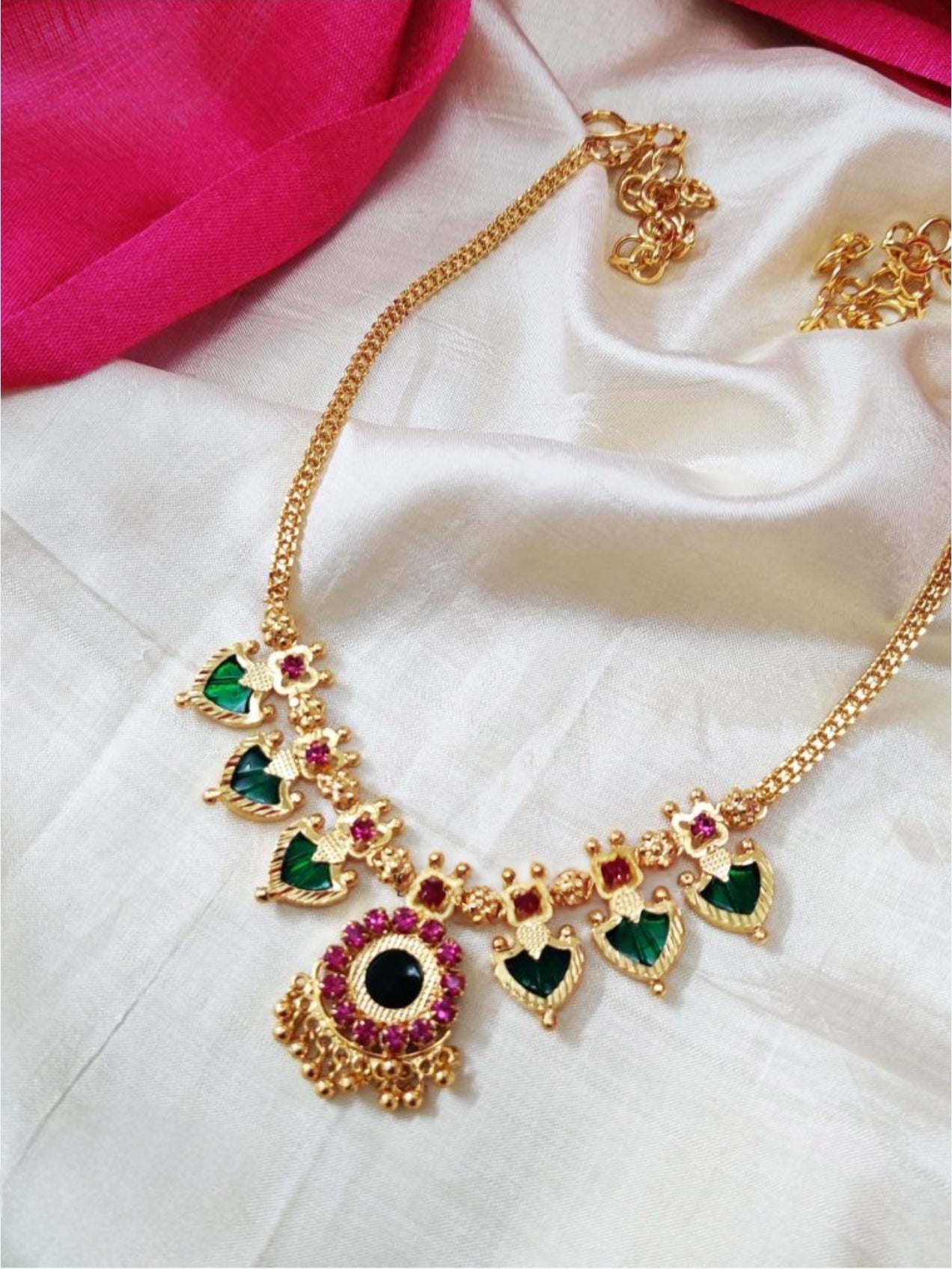 Premium one gold plated palakka mala product code N43