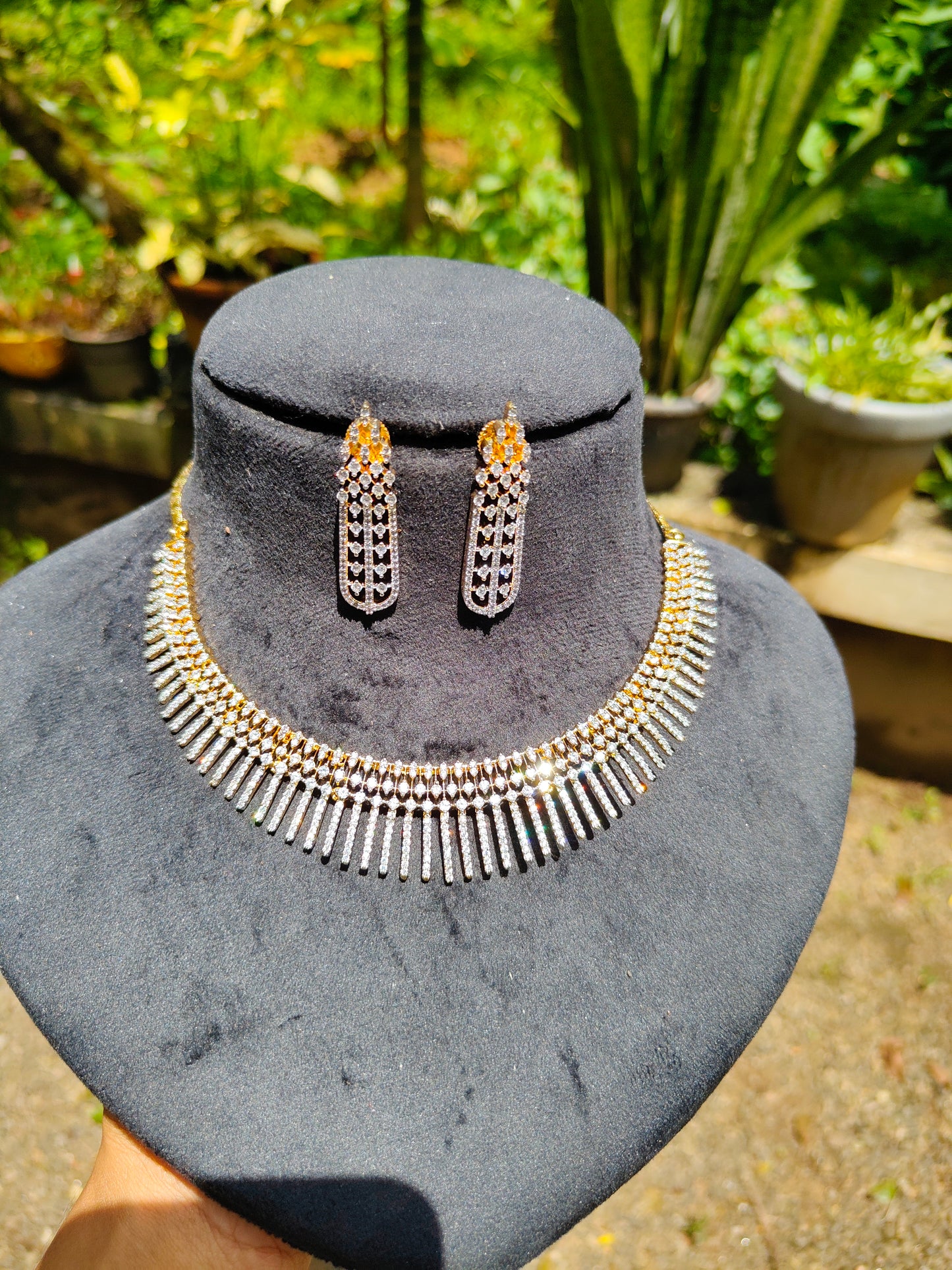 Premium diamond finish bridal necklace product code N126