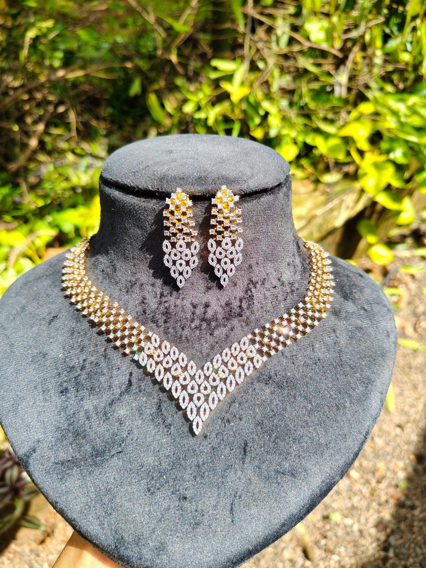 Premium daimond finish bridal necklace product code D02