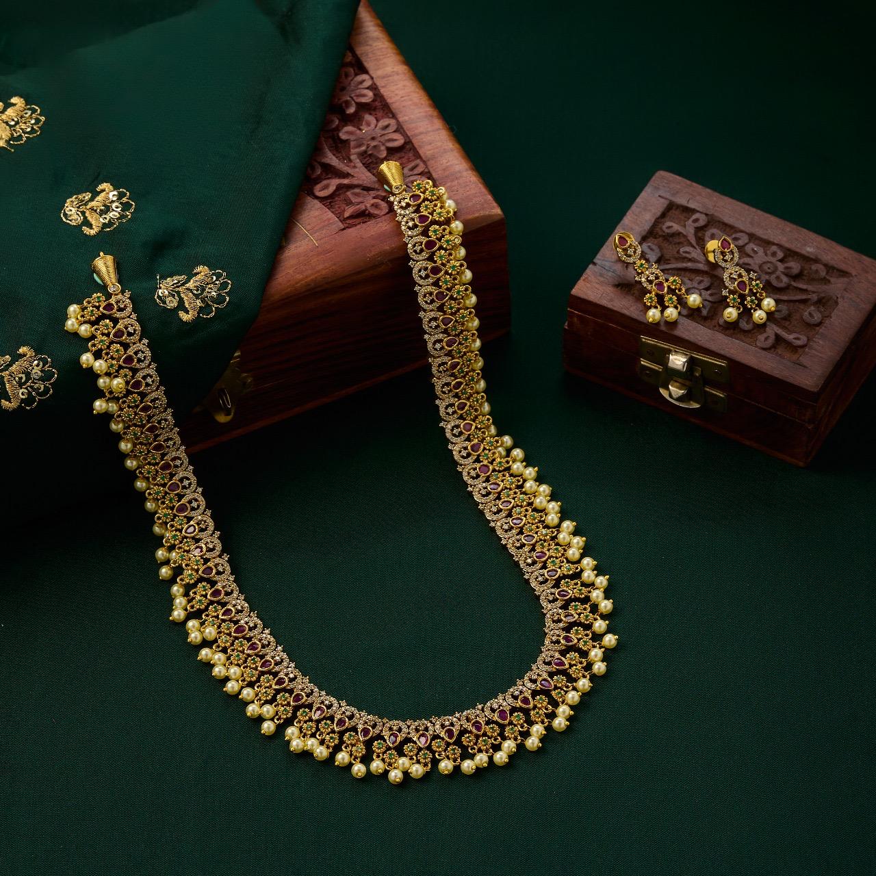 Premium long ad kemp pearl hanging haram product code N114