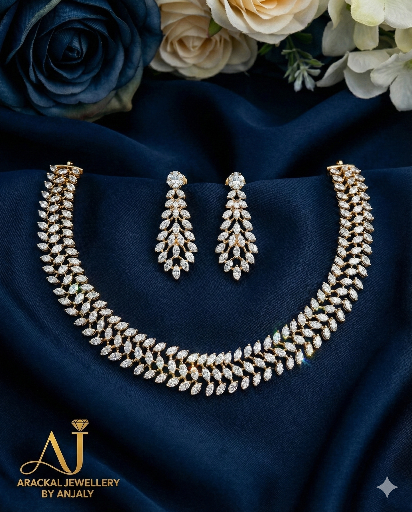 Premium diamond finish bridal necklace product code D23