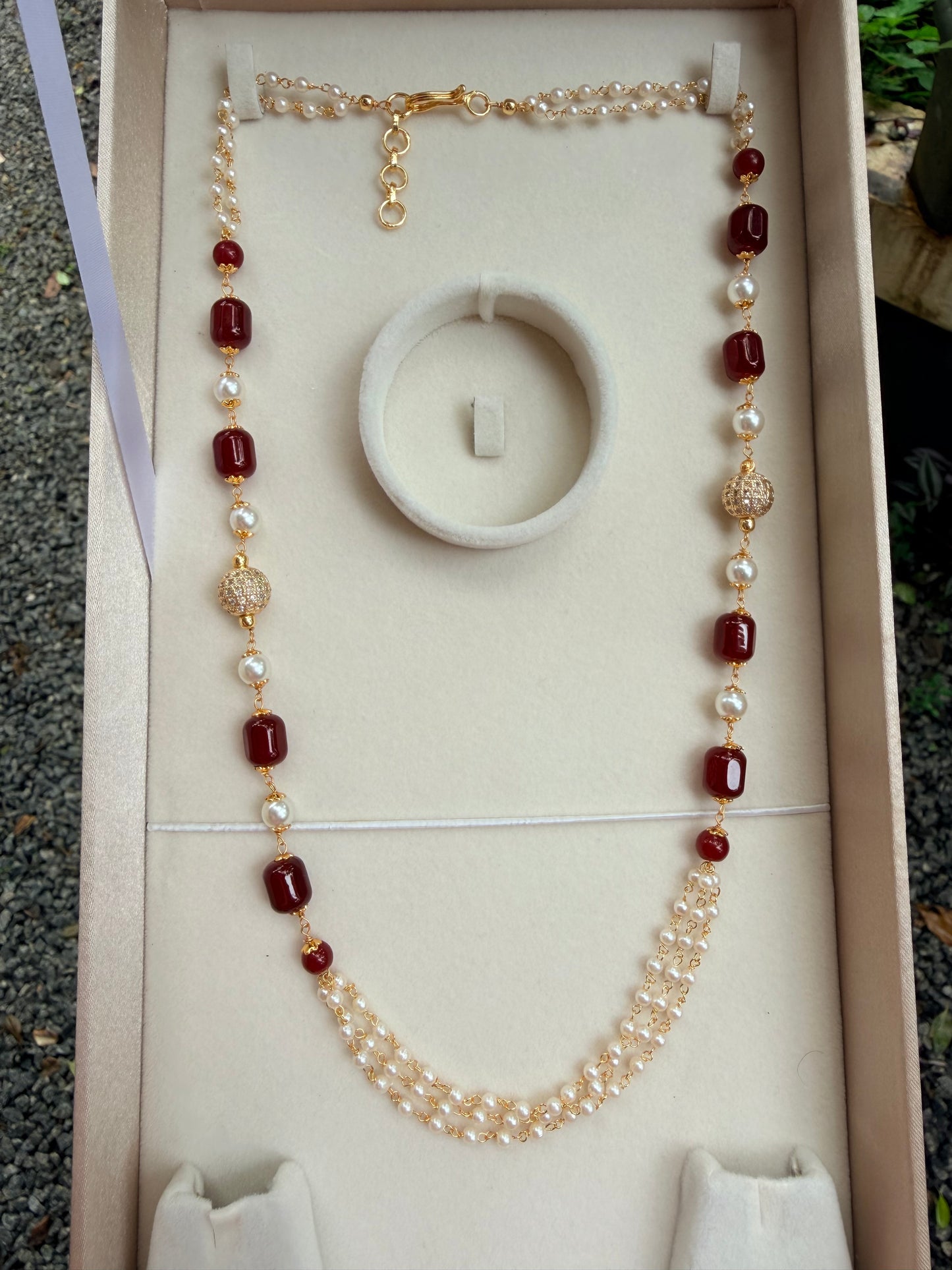 Premium quality layered pearl necklace