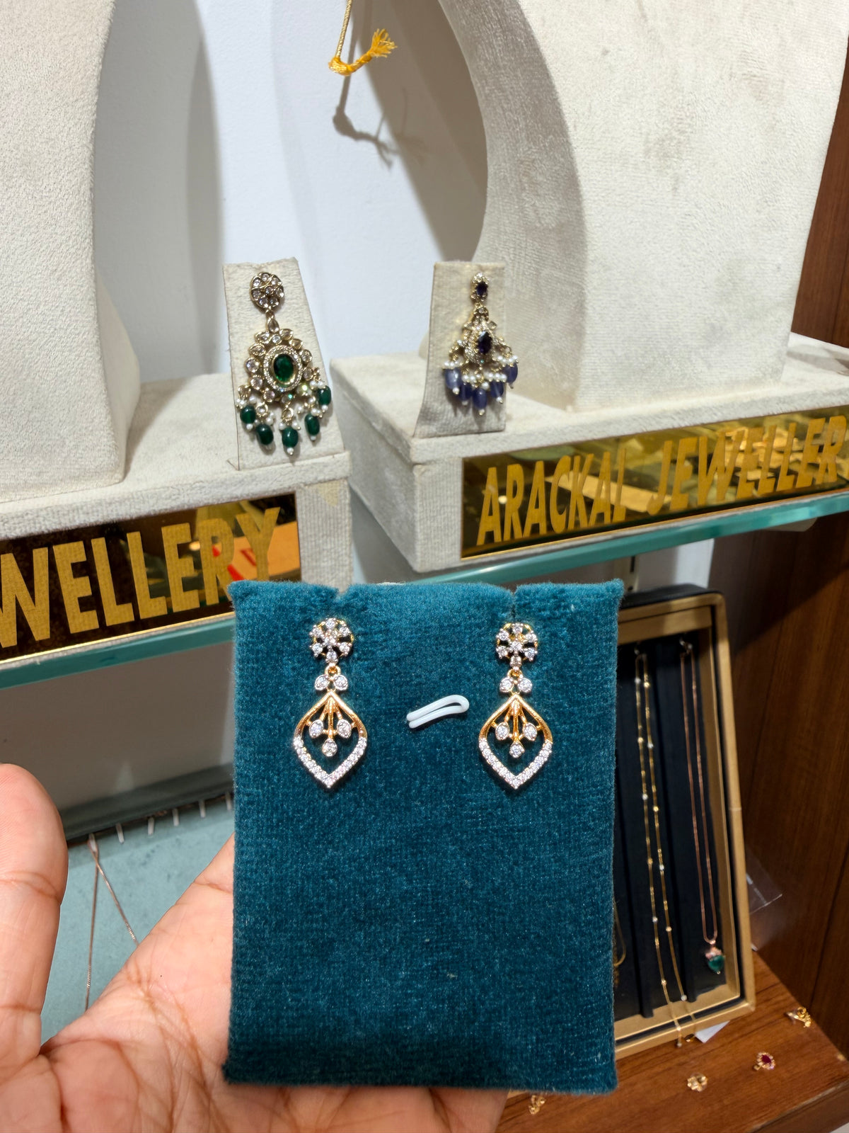 Premium diamond finish party wear earrings product code E255