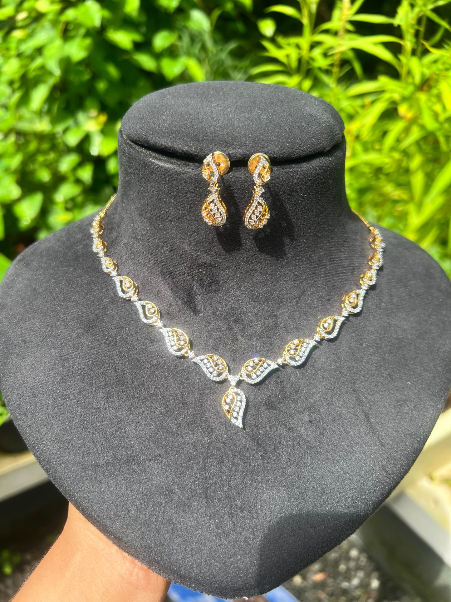 Premium diamond finish Bridal necklace