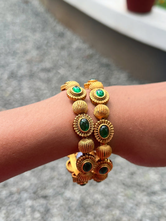 Premium antique gold polish bangles product code b102