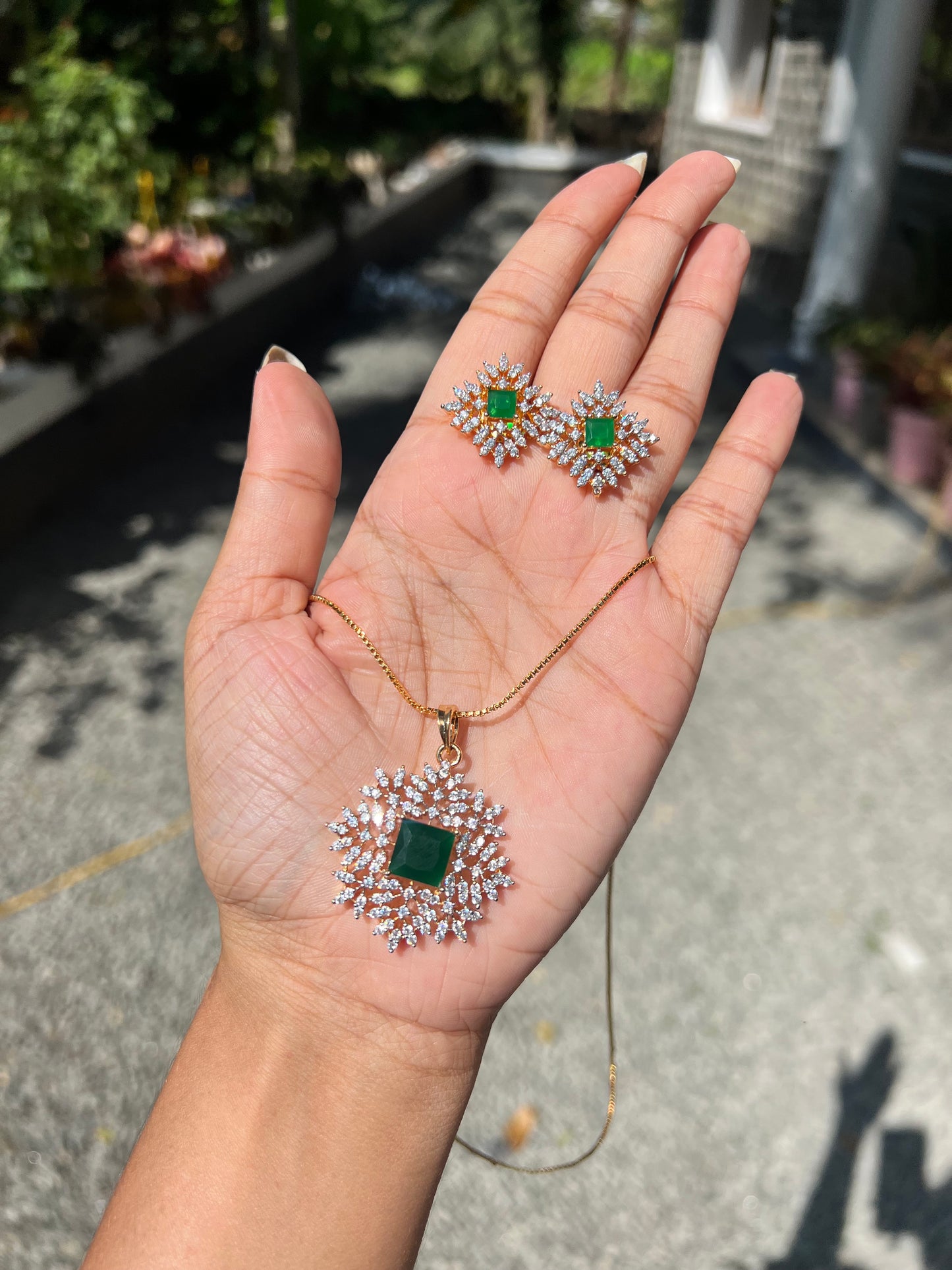 Premium daimond finish pendant set product code 20