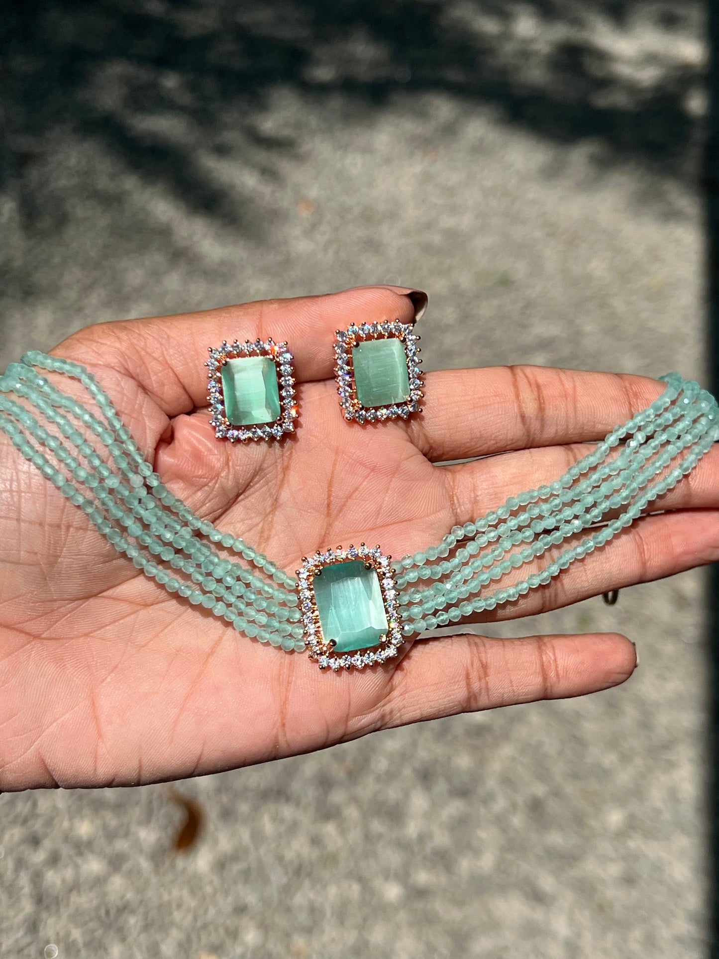 Premium quality 5layer beads ad choker set product code 367