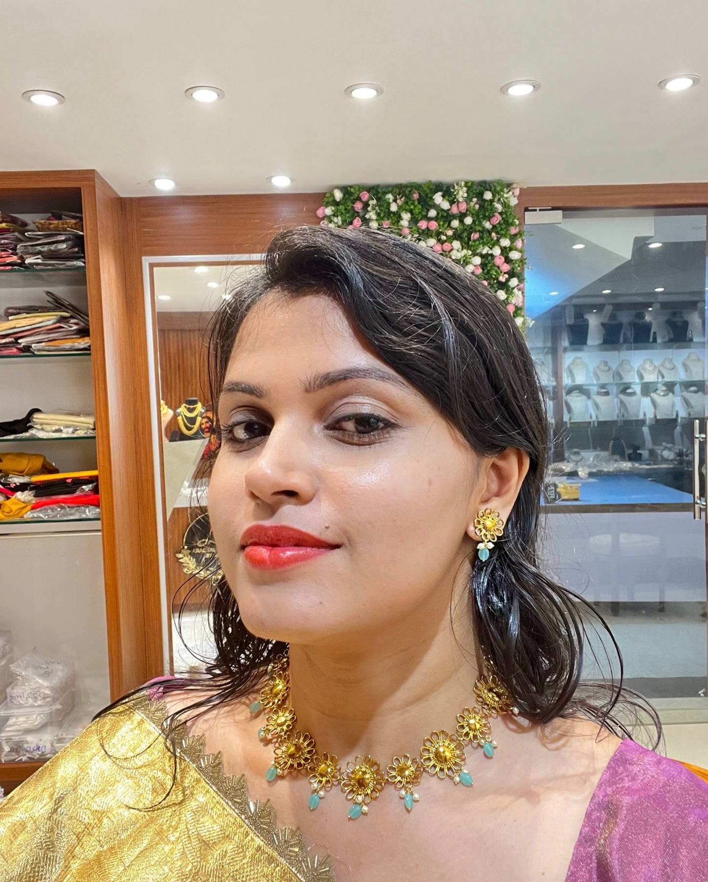 Premium quality gold replica bridal necklace set product code BD10 Prebooking 10 days