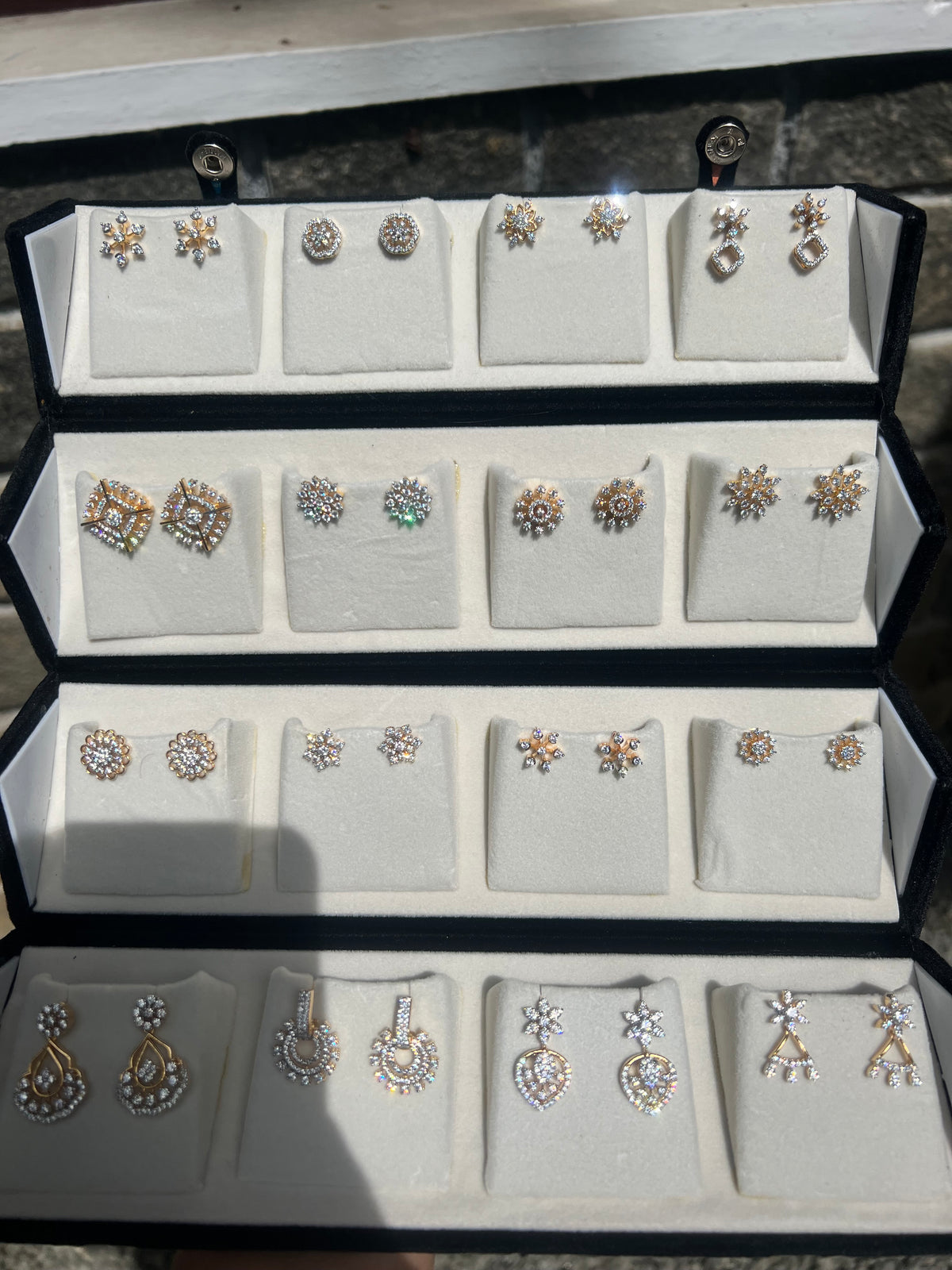 Premium diamond finish party wear earrings