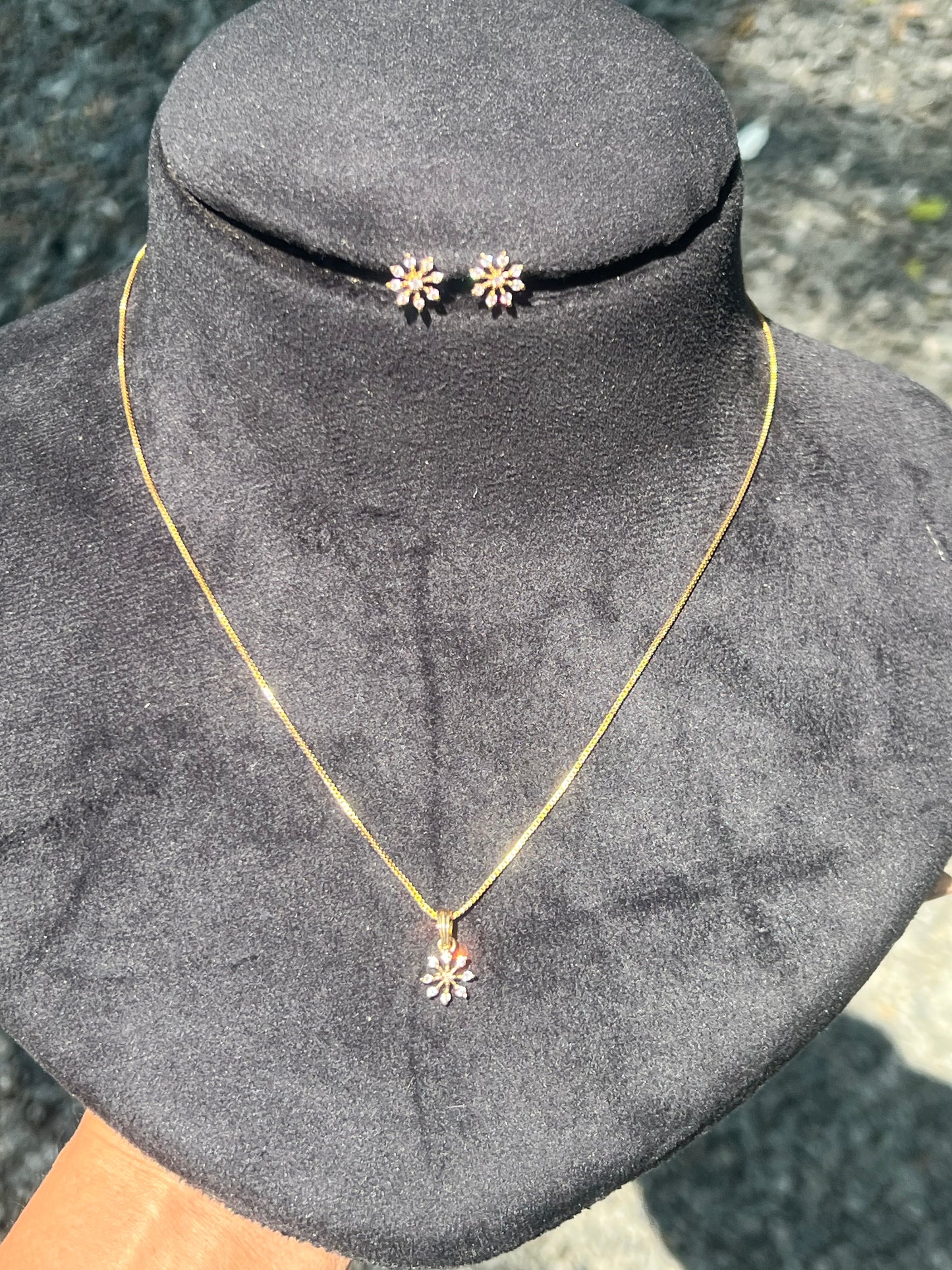 Premium gold plated daily wear pendant chain with studs product code G30