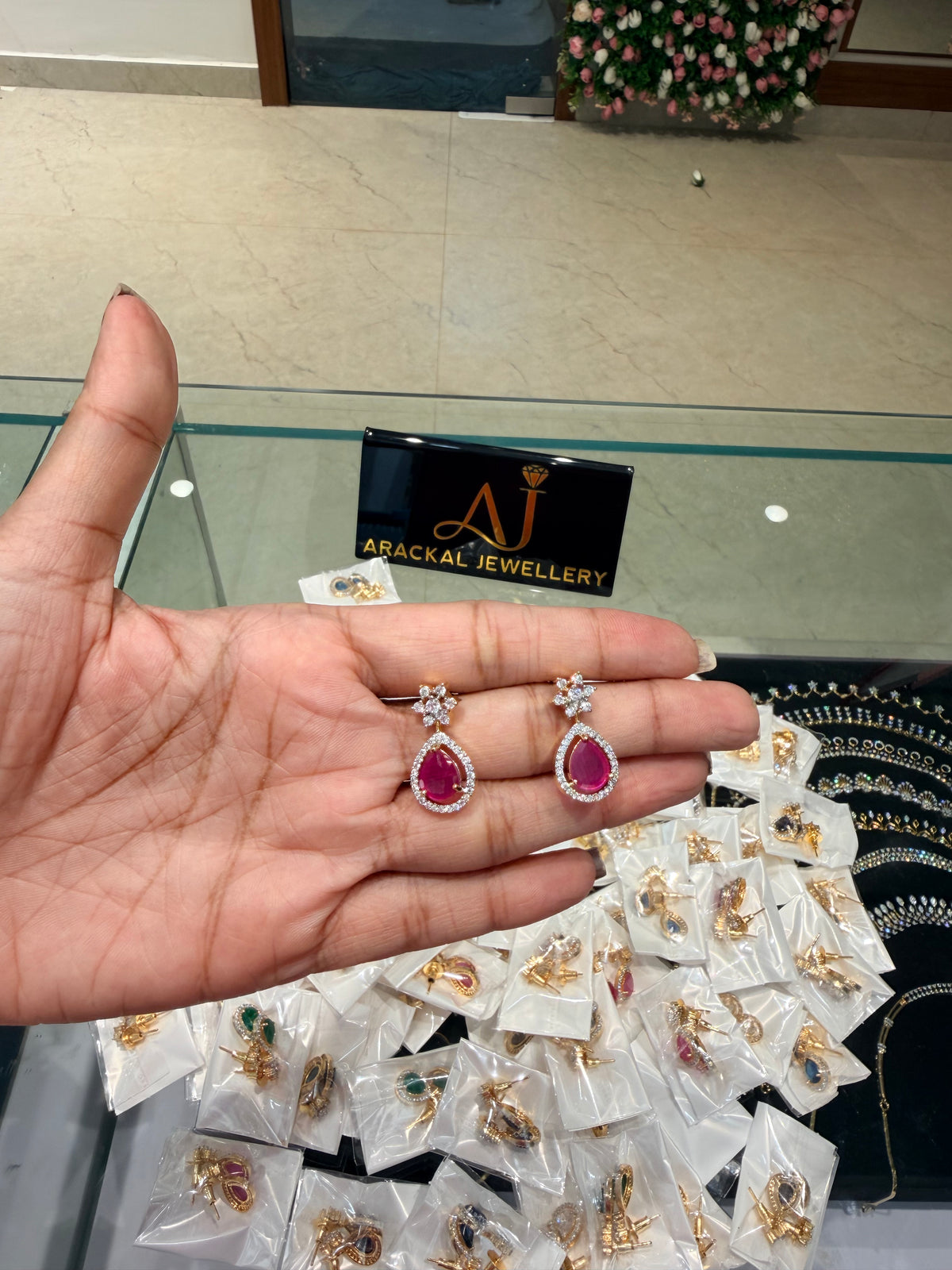 Premium diamond finish earrings product code E236