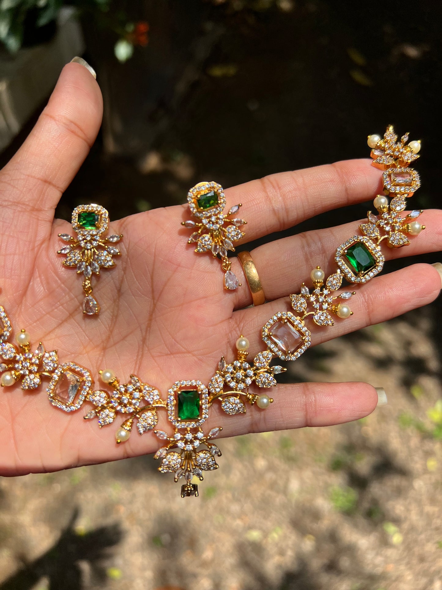 Regal Blossom AD Stone Necklace Set product code 436