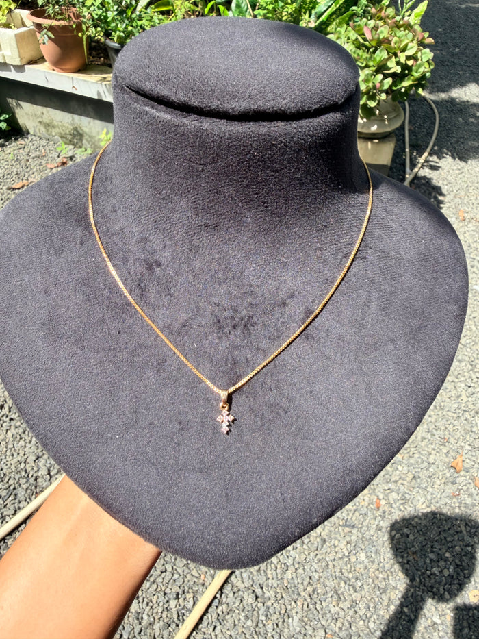 Premium gold plated daily wear ad cross pennant with chain product code G161