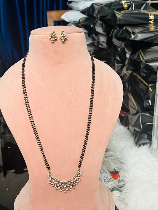 Premium diamond replica mangalsutra with stud product code 923